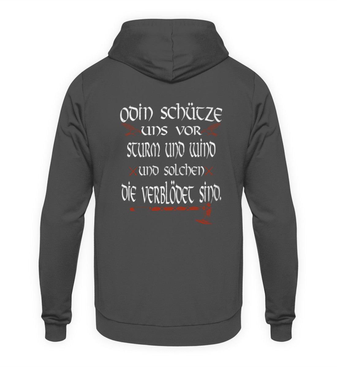 Wikinger Hoodie mit Odin-Spruch – "Odin schütze uns vor Sturm und Wind" – Nordische Geschenkidee - Nordic Viking Wear