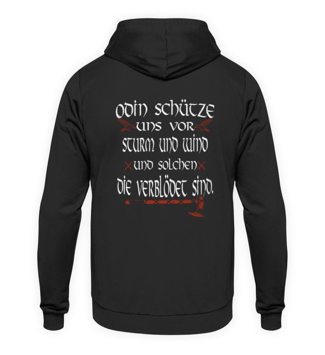 Wikinger Hoodie mit Odin-Spruch – "Odin schütze uns vor Sturm und Wind" – Nordische Geschenkidee - Nordic Viking Wear