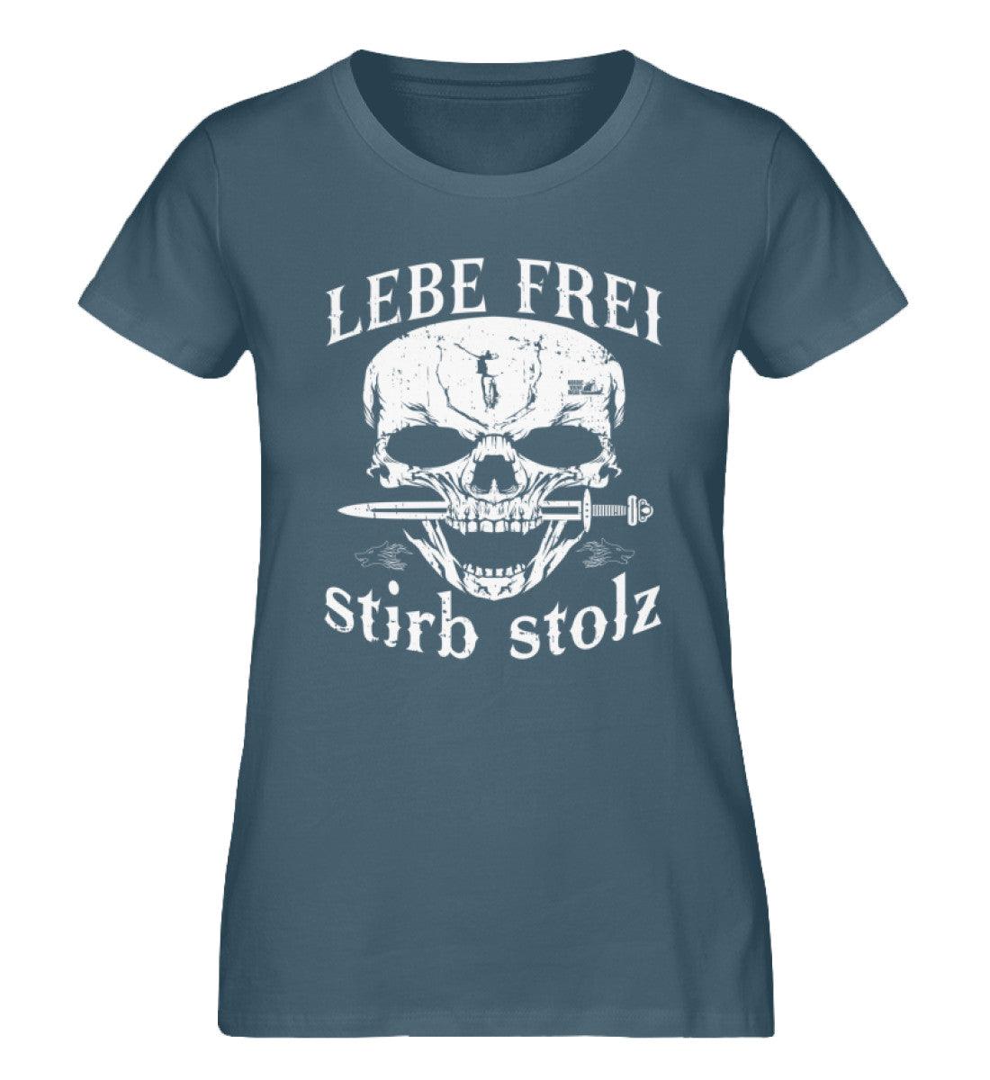 Lebe Frei, Stirb Stolz – Schildmaiden Expresser Shirt mit Totenkopf und Schwert-Design - Nordic Viking Wear