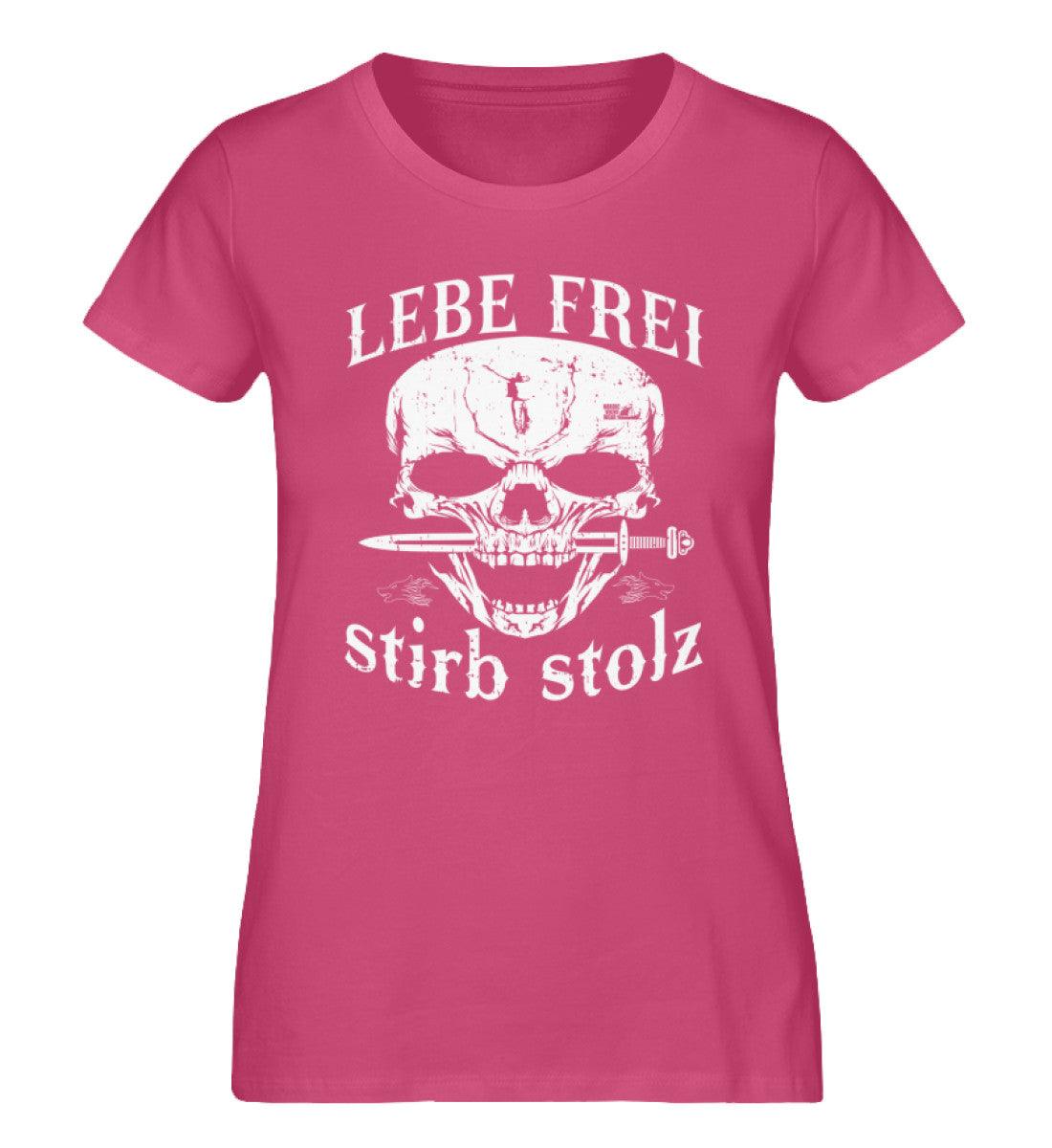 Lebe Frei, Stirb Stolz – Schildmaiden Expresser Shirt mit Totenkopf und Schwert-Design - Nordic Viking Wear