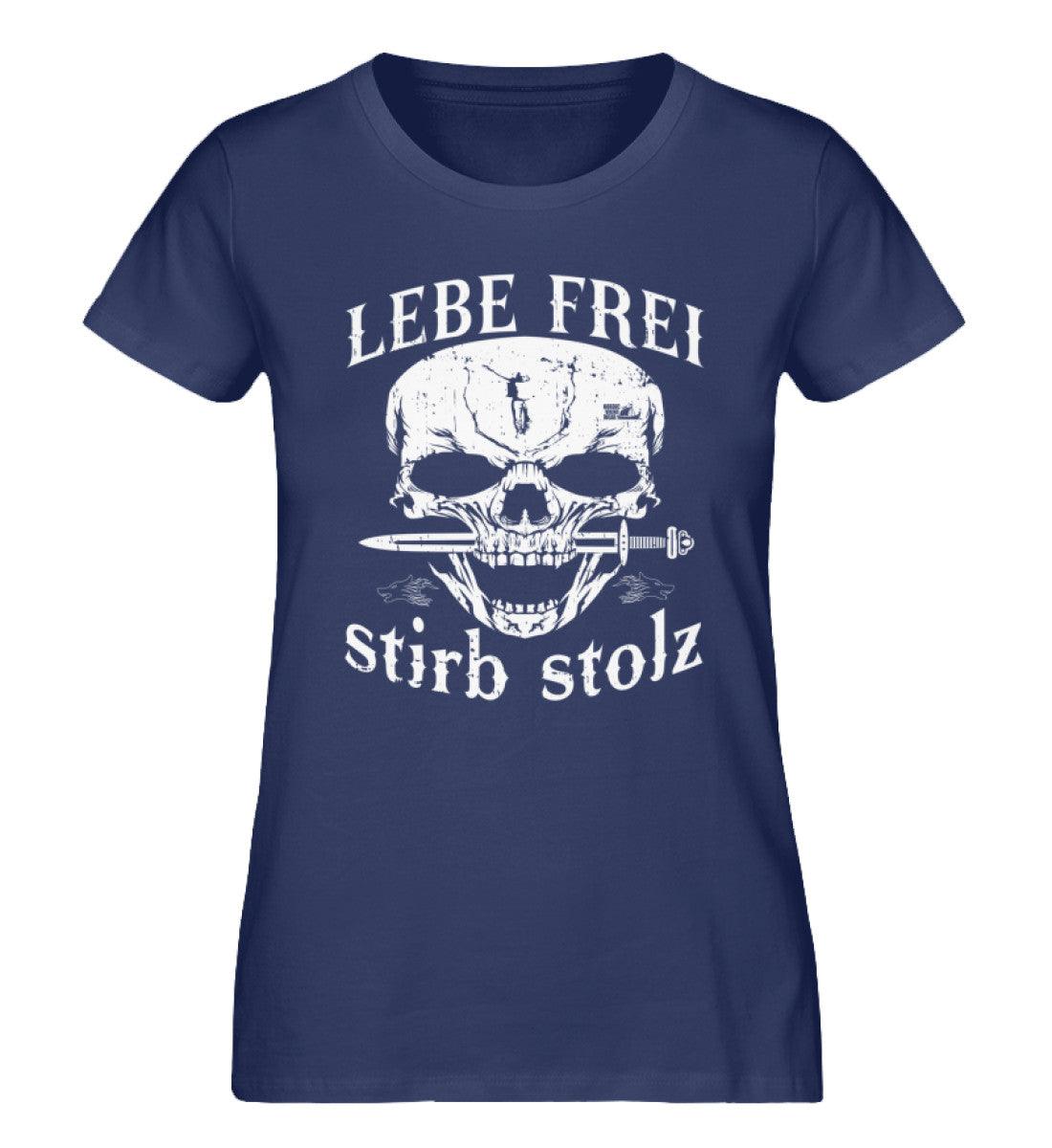 Lebe Frei, Stirb Stolz – Schildmaiden Expresser Shirt mit Totenkopf und Schwert-Design - Nordic Viking Wear