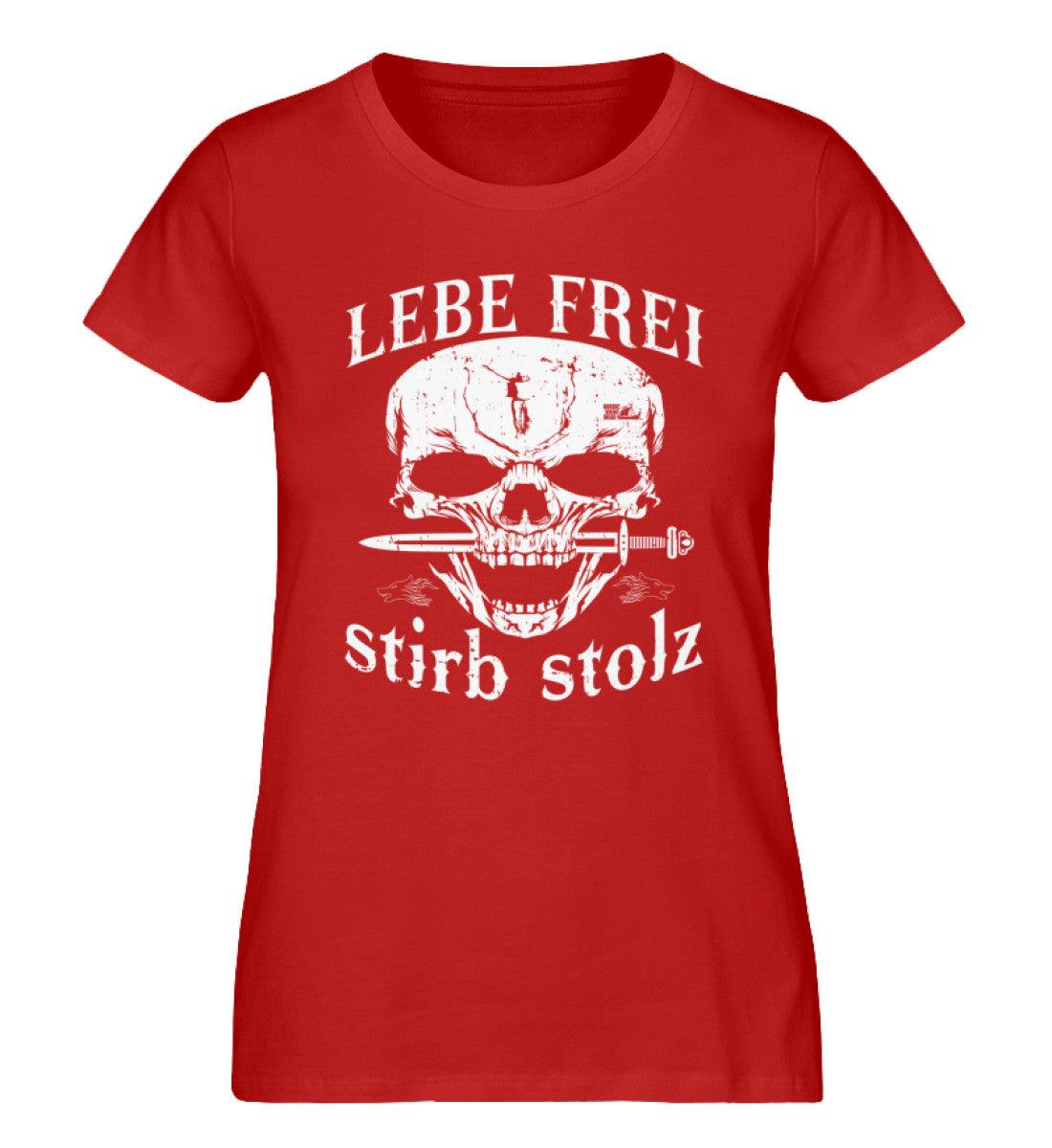 Lebe Frei, Stirb Stolz – Schildmaiden Expresser Shirt mit Totenkopf und Schwert-Design - Nordic Viking Wear