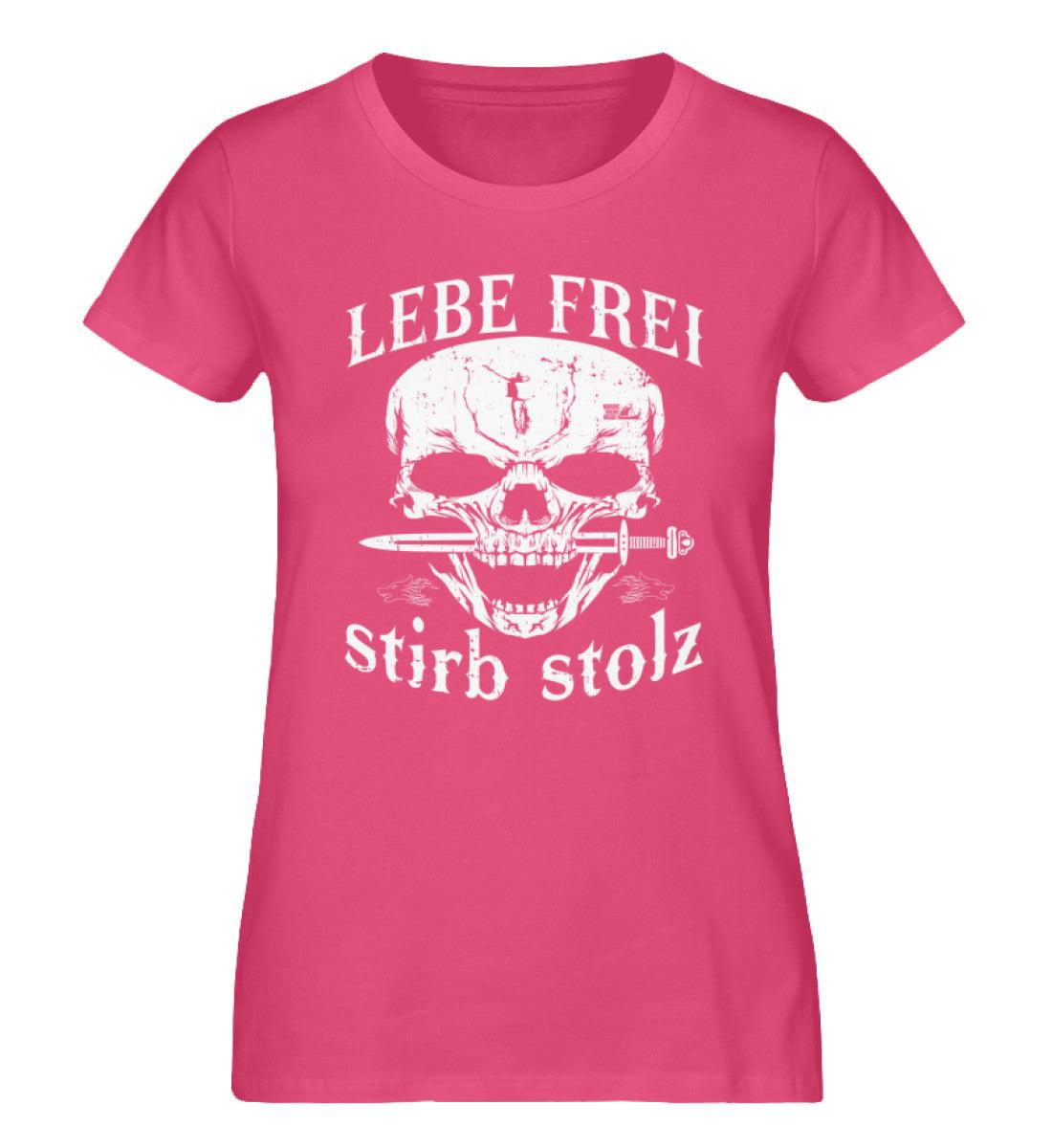 Lebe Frei, Stirb Stolz – Schildmaiden Expresser Shirt mit Totenkopf und Schwert-Design - Nordic Viking Wear