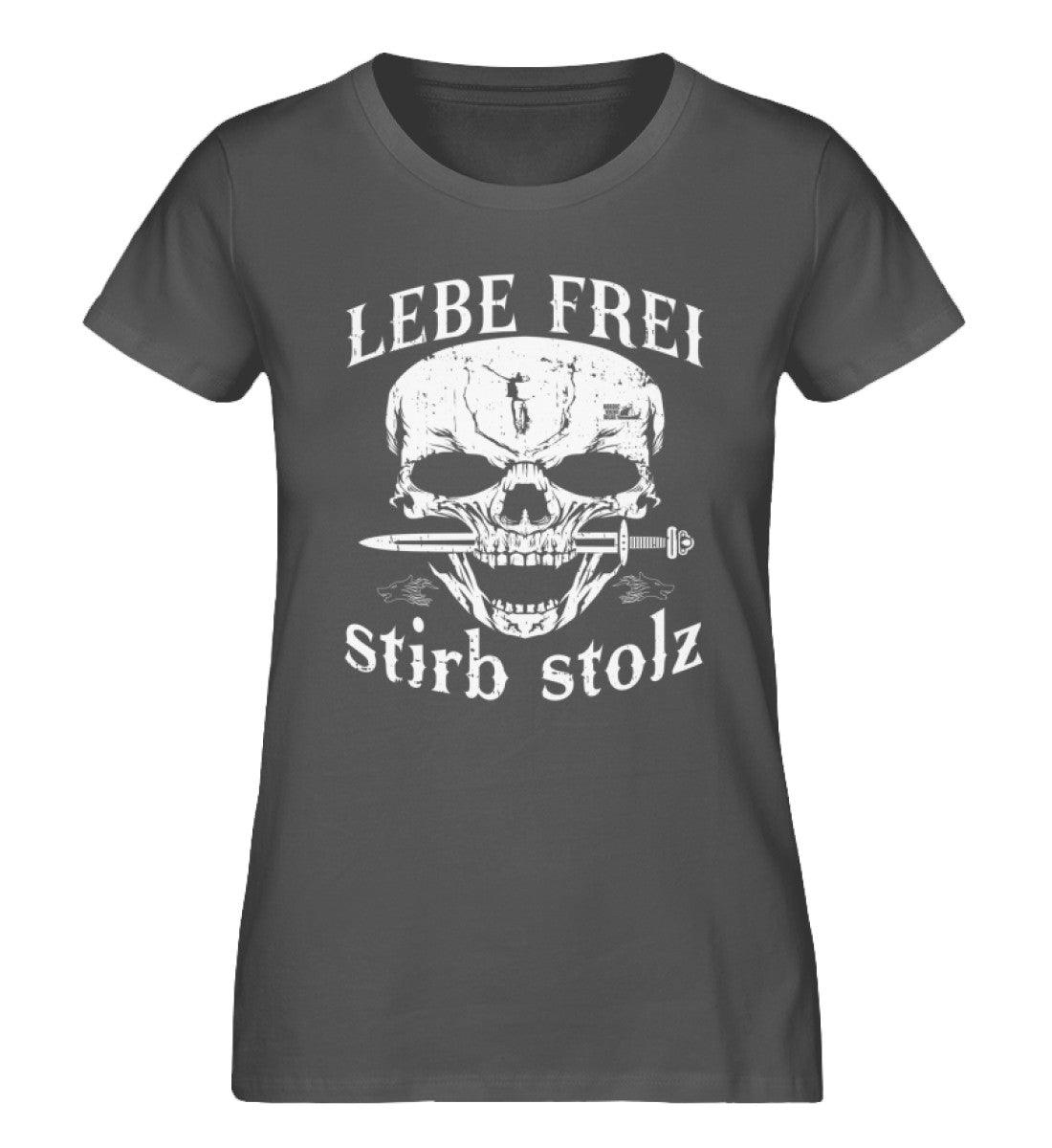 Lebe Frei, Stirb Stolz – Schildmaiden Expresser Shirt mit Totenkopf und Schwert-Design - Nordic Viking Wear