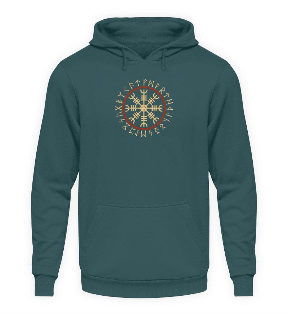 Wikinger Helm Of Awe Mit Runenkreis Hoodie - Herren Kapuzenpullover - Nordic Viking Wear
