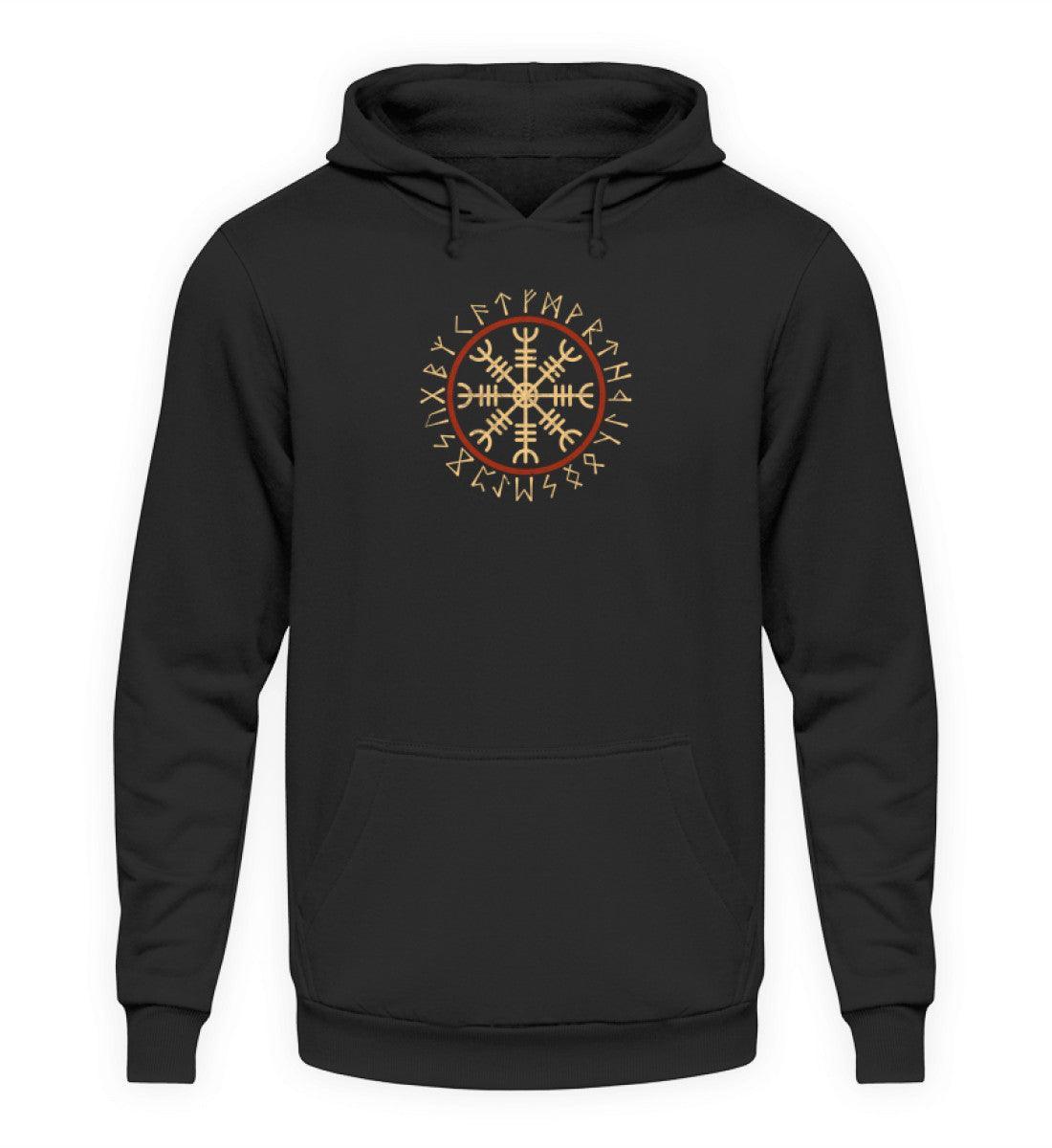 Wikinger Helm Of Awe Mit Runenkreis Hoodie - Herren Kapuzenpullover - Nordic Viking Wear