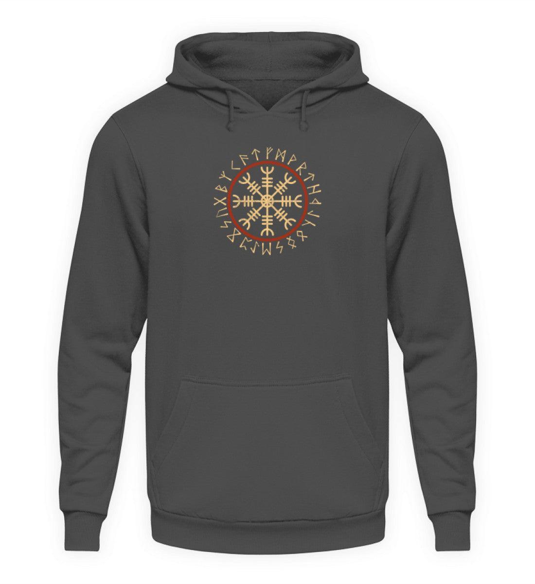 Wikinger Helm Of Awe Mit Runenkreis Hoodie - Herren Kapuzenpullover - Nordic Viking Wear