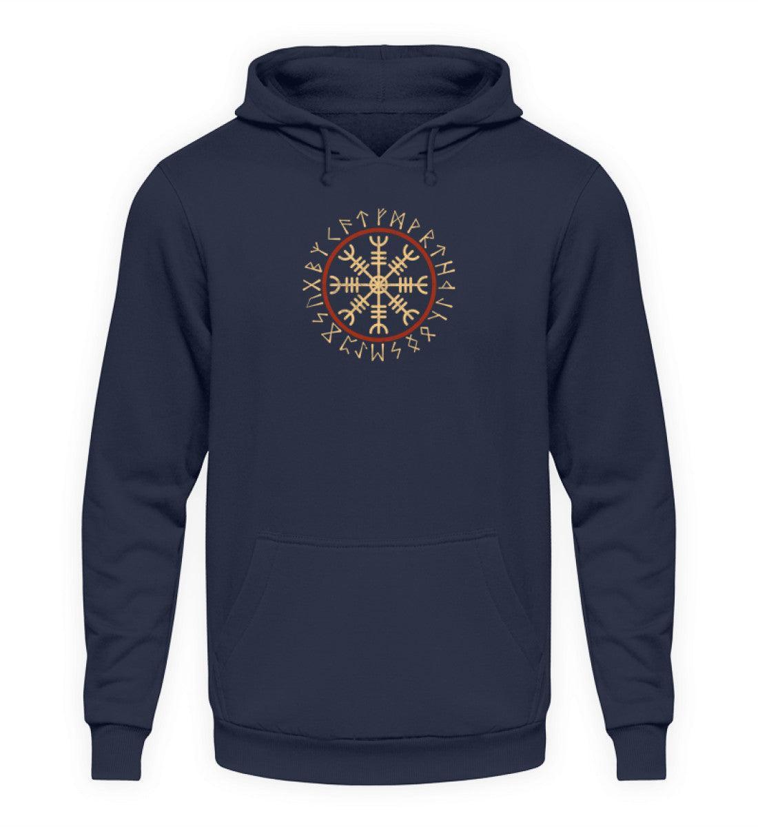 Wikinger Helm Of Awe Mit Runenkreis Hoodie - Herren Kapuzenpullover - Nordic Viking Wear