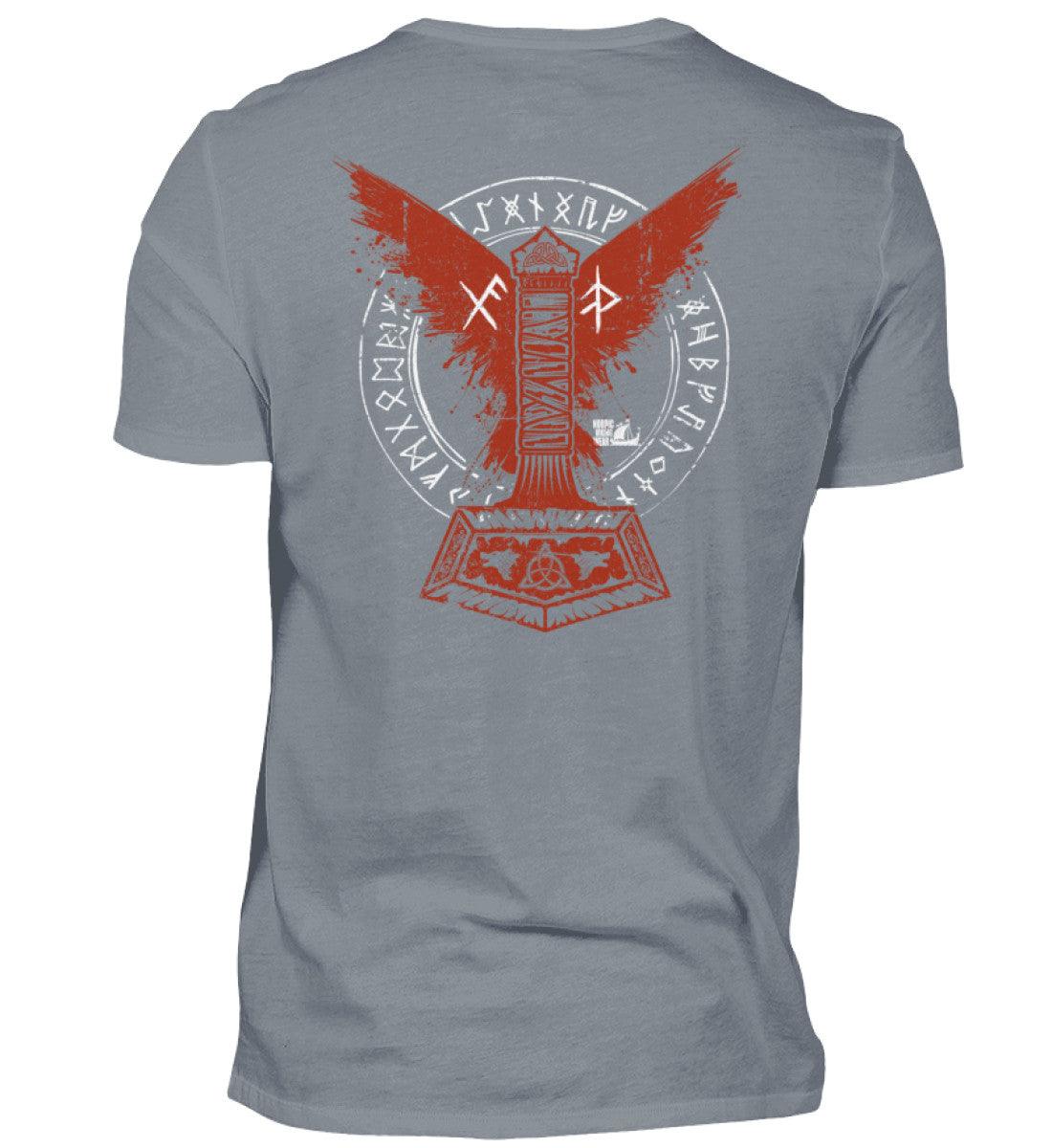 Wikinger T-Shirt – Thors Hammer mit Blutadler und Binde-Runen - Nordic Viking Wear