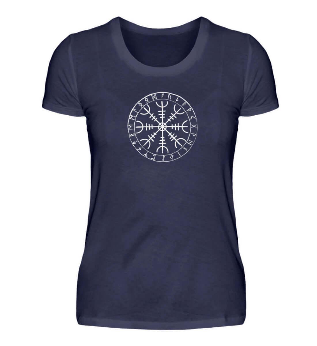 "Mystisches Runenrad" Helm Of Awe Damen Premiumshirt - Nordic Viking Wear