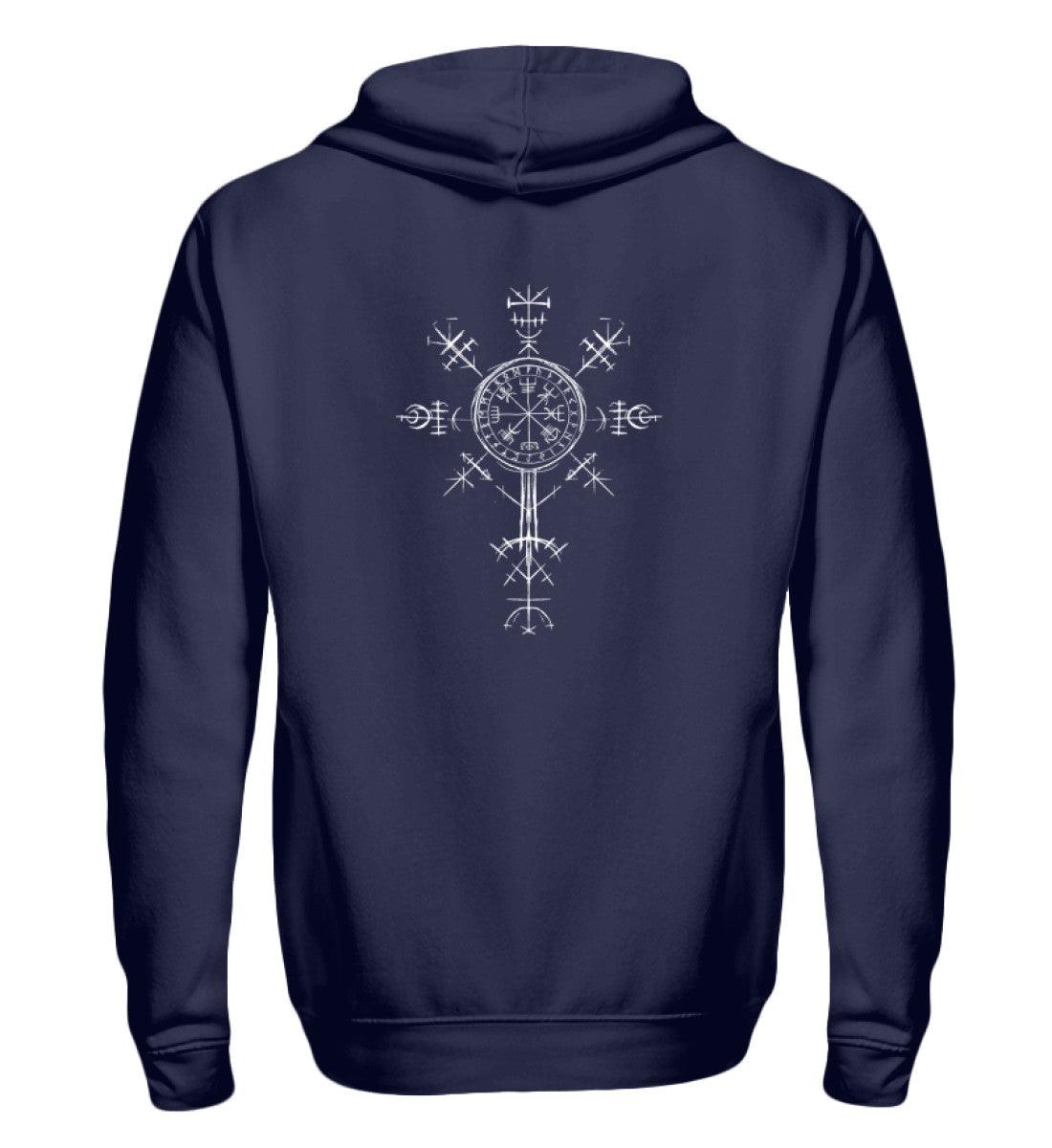 🛡️ Vegvisir Wikinger-Zipp-Hoodie – Nordische Magie für wahre Krieger 🛡️ - Nordic Viking Wear