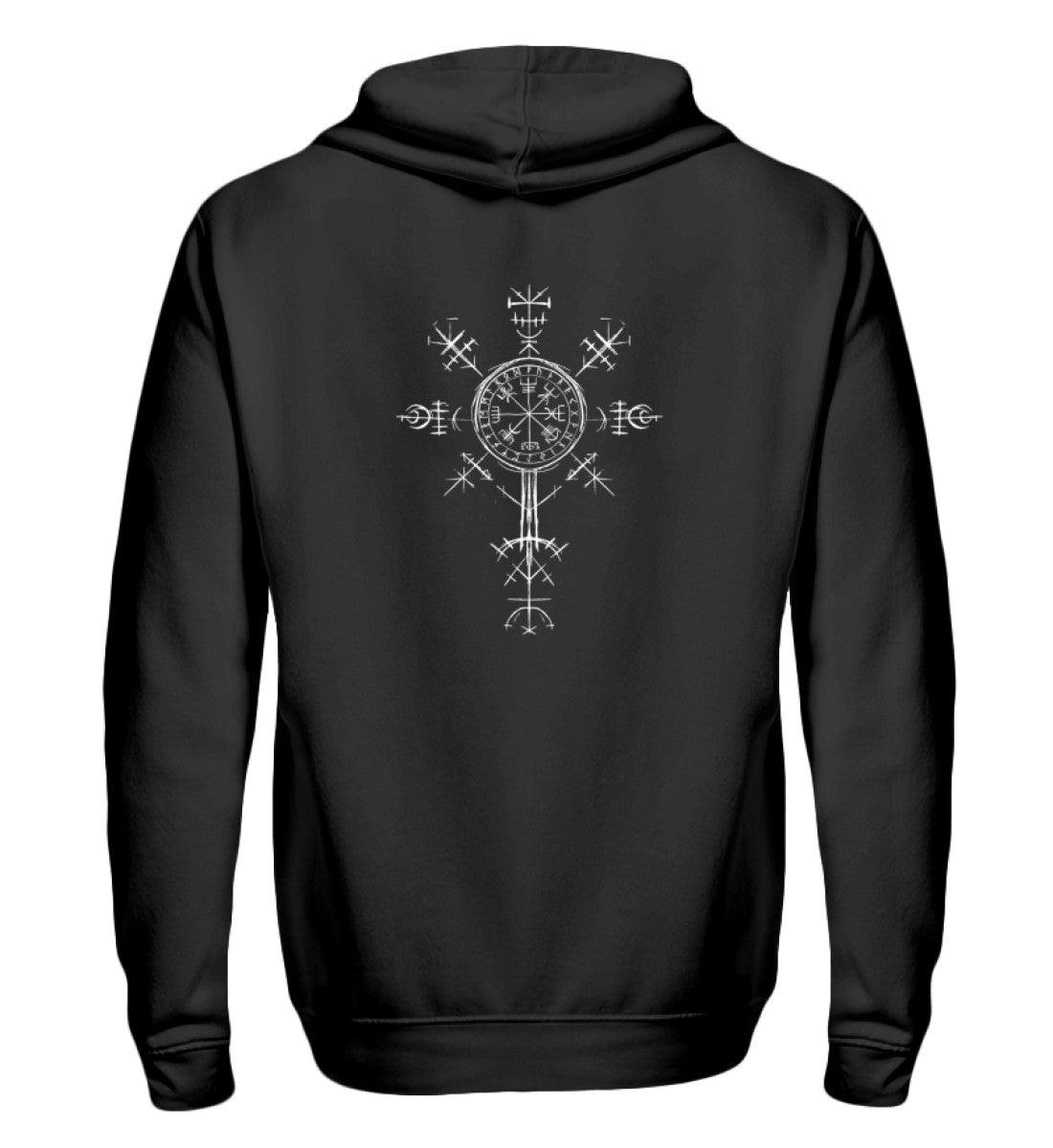 🛡️ Vegvisir Wikinger-Zipp-Hoodie – Nordische Magie für wahre Krieger 🛡️ - Nordic Viking Wear