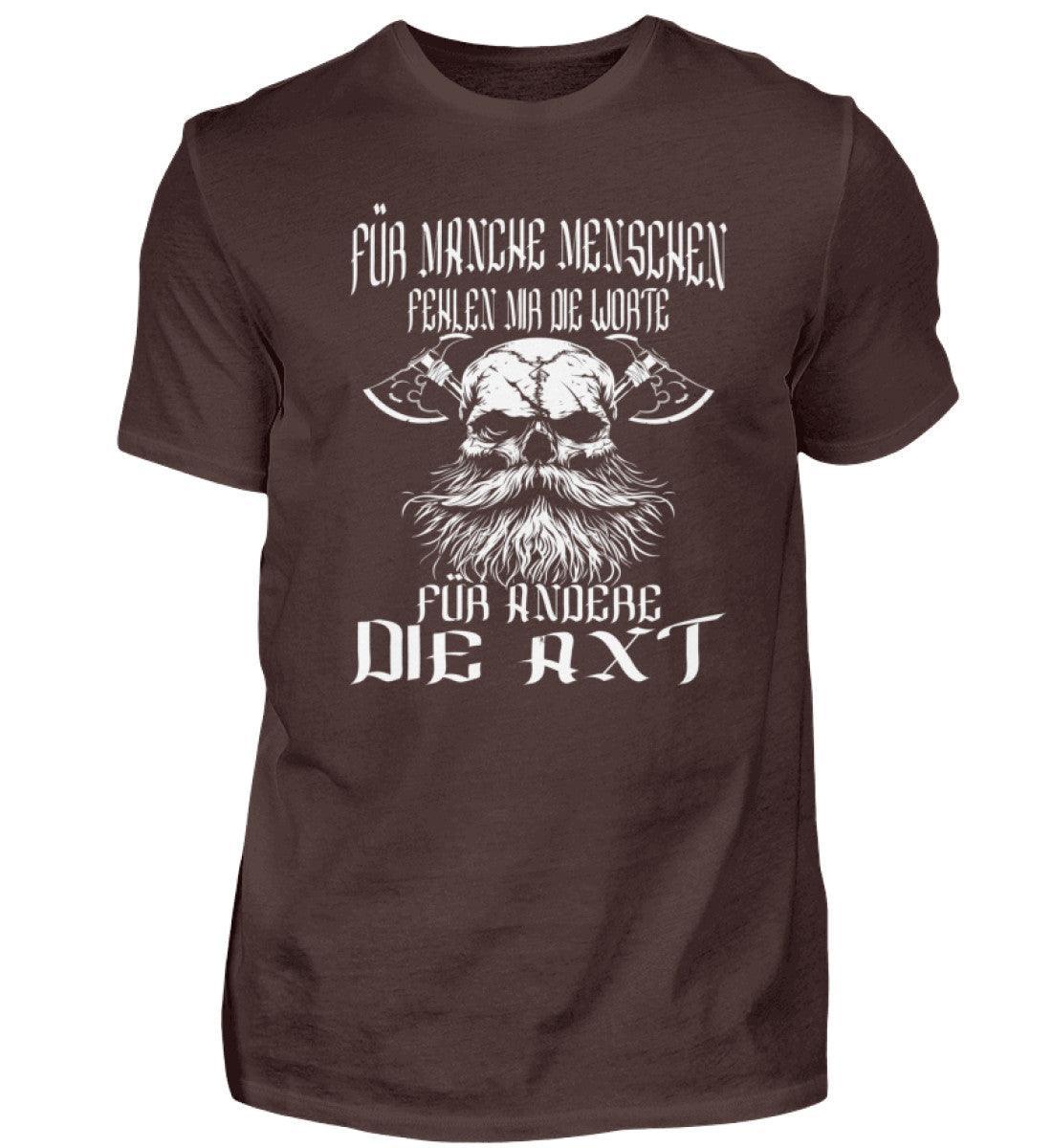 Lustiges Wikinger-Premiumshirt - "Für manche die Worte, für andere die Axt" - Starker Wikinger-Look - Nordic Viking Wear