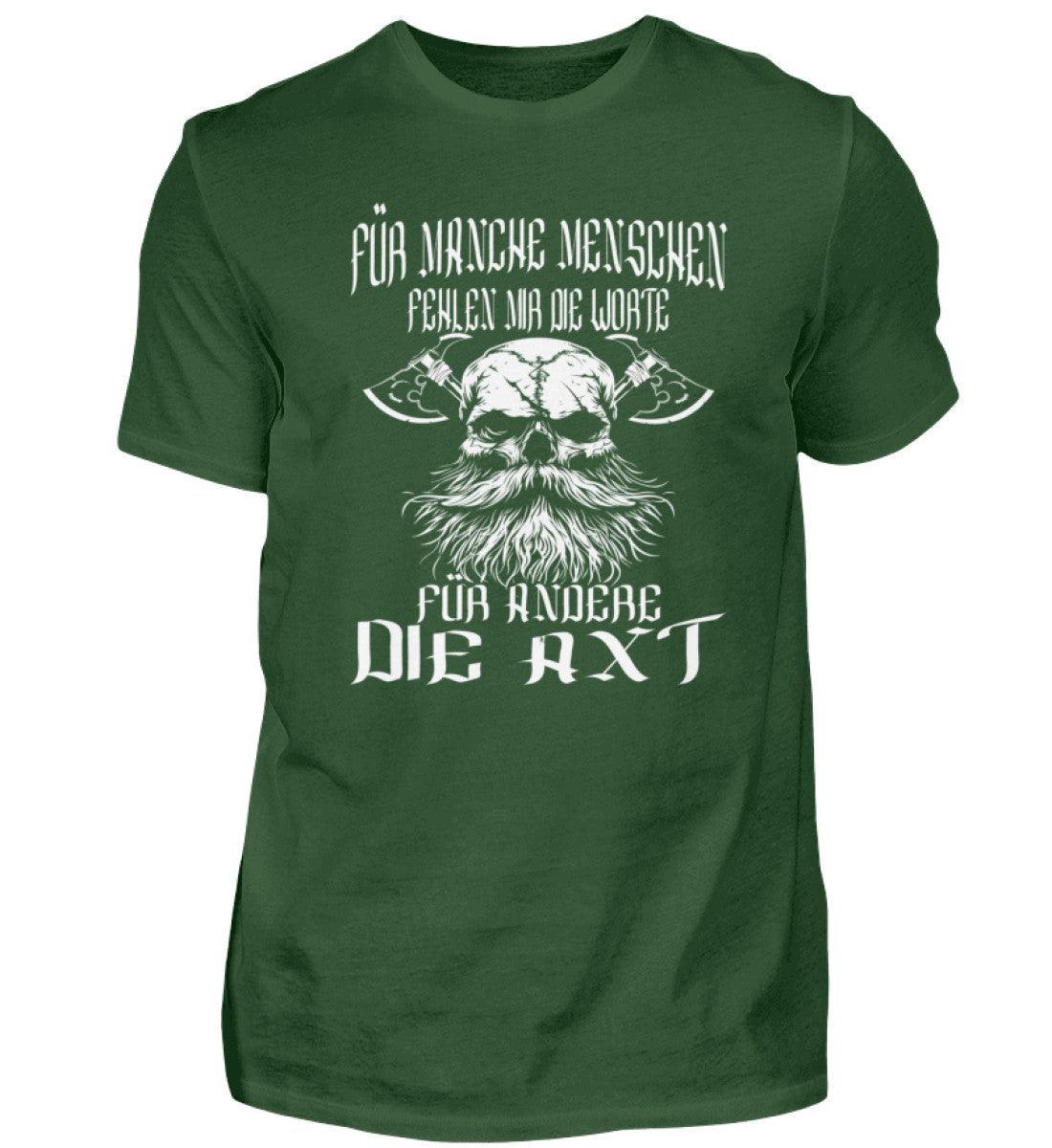Lustiges Wikinger-Premiumshirt - "Für manche die Worte, für andere die Axt" - Starker Wikinger-Look - Nordic Viking Wear