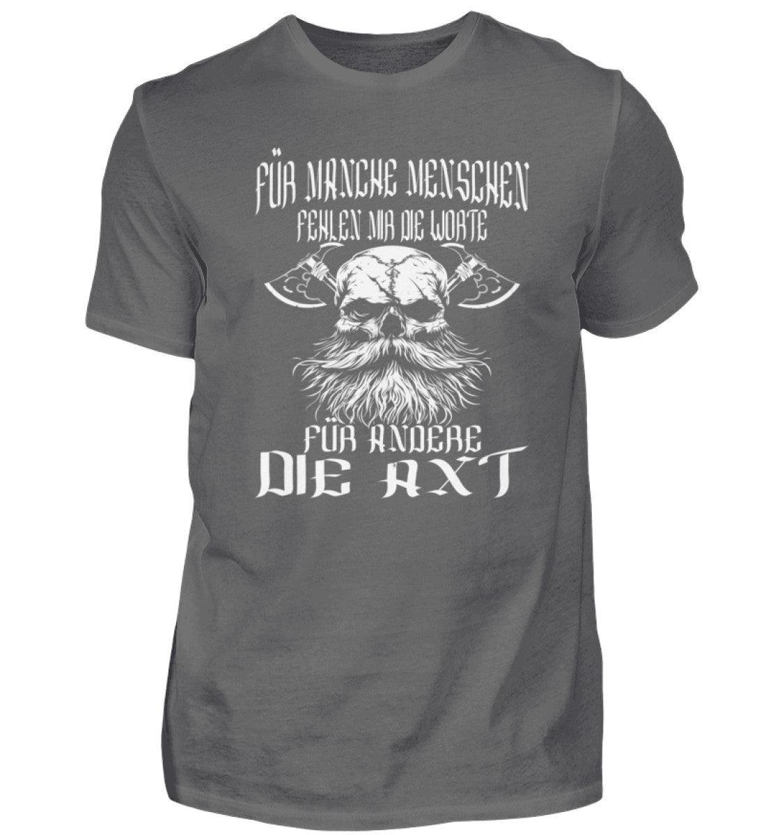 Lustiges Wikinger-Premiumshirt - "Für manche die Worte, für andere die Axt" - Starker Wikinger-Look - Nordic Viking Wear