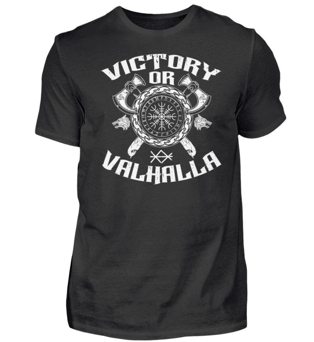 Wikinger Helm Of Awe Premiumshirt "Sieg oder Valhalla" – Kriegergeist in jedem Faden - Nordic Viking Wear