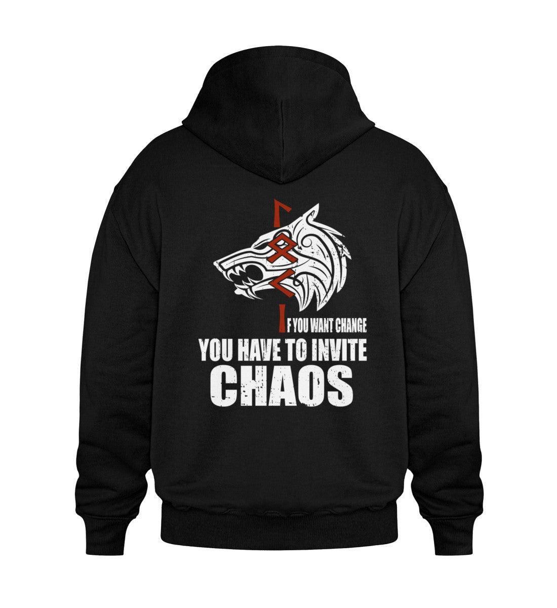 Wikinger Heavy Vintage Hoodie Loki Runen "If You Want Change, You Have to Invite Chaos - Nordic Viking Wear
