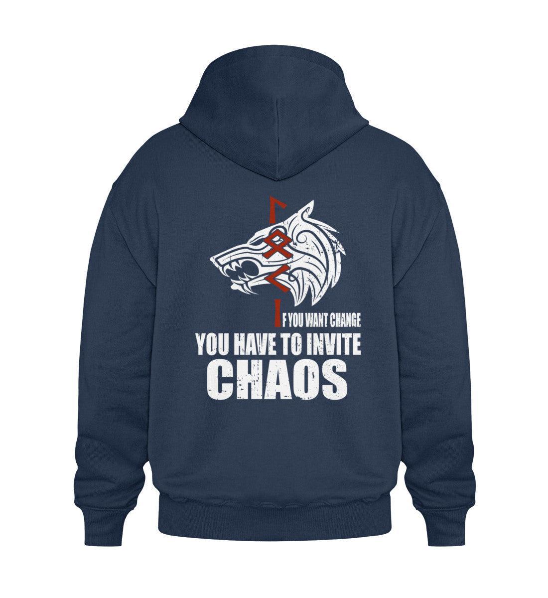 Wikinger Heavy Vintage Hoodie Loki Runen "If You Want Change, You Have to Invite Chaos - Nordic Viking Wear