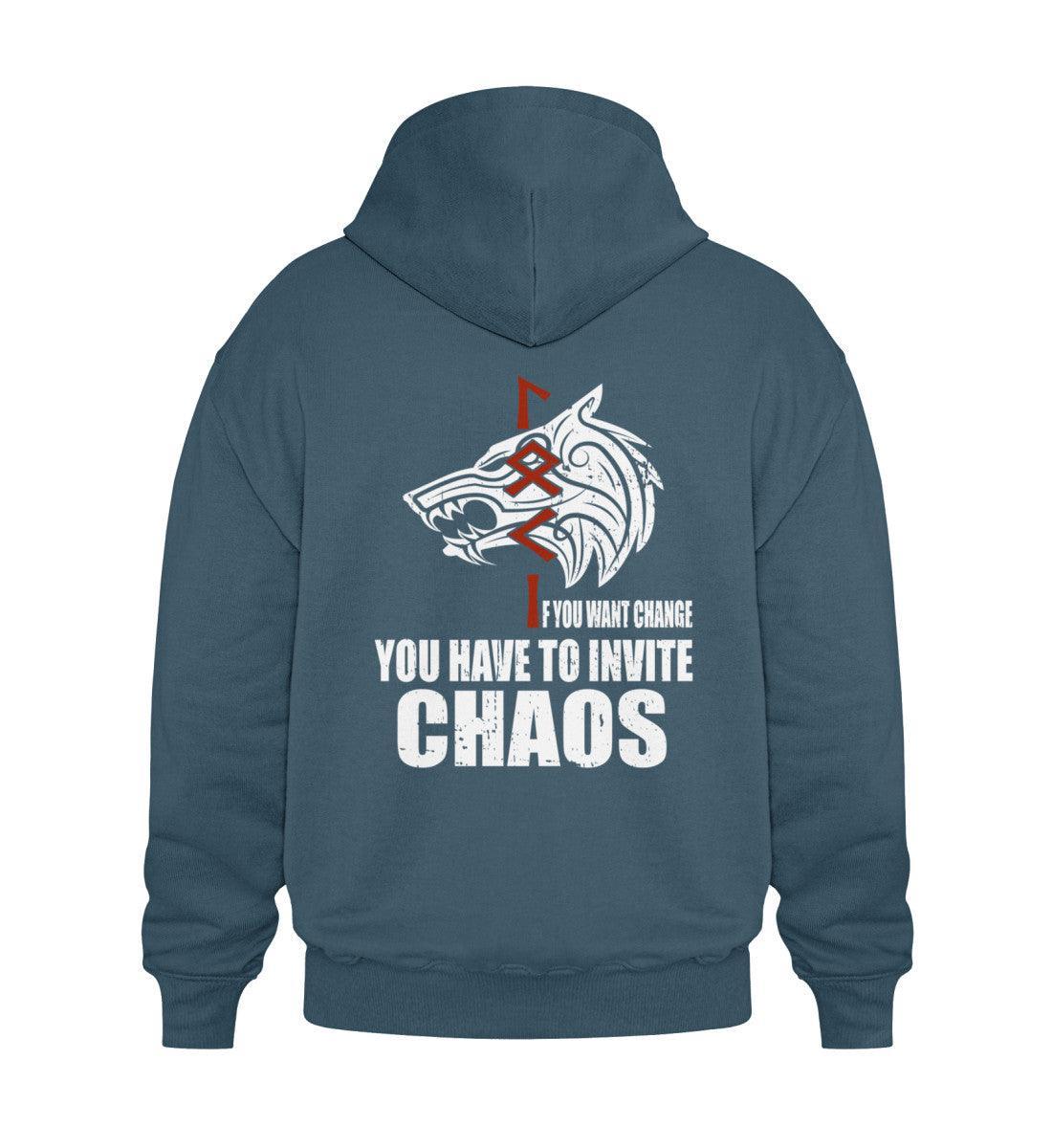 Wikinger Heavy Vintage Hoodie Loki Runen "If You Want Change, You Have to Invite Chaos - Nordic Viking Wear