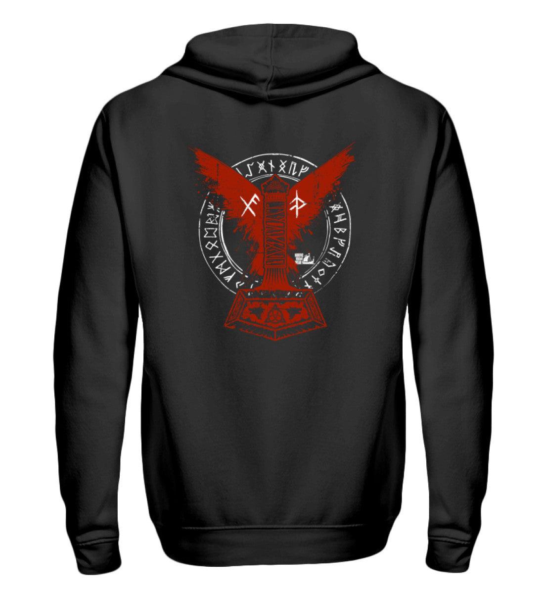⚡ Zipp-Hoodie „Mjölnir – Hammer des Thor“ ⚡ - Nordic Viking Wear