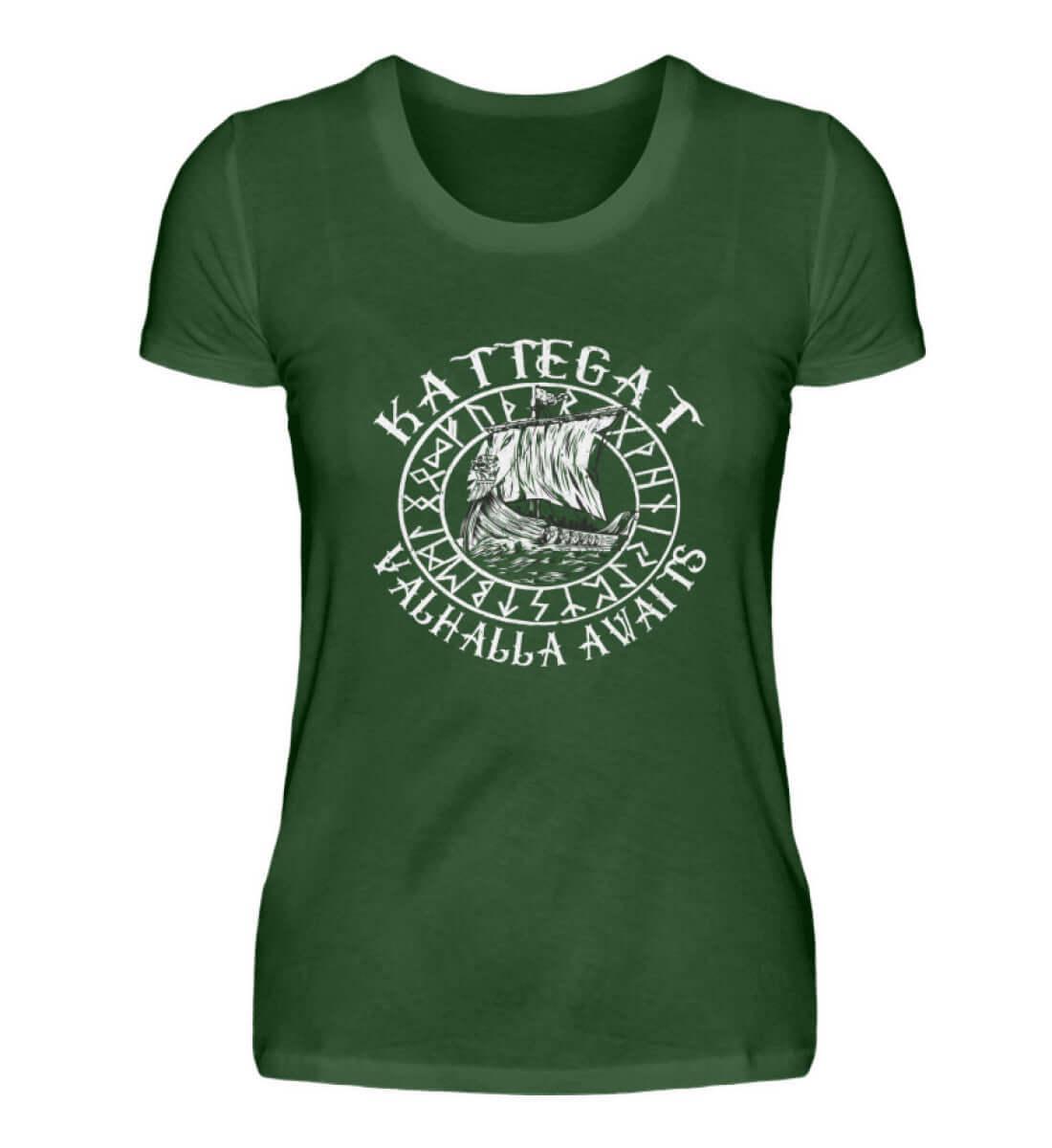 Kattegat Valhalla Await's" Damen Premium T-Shirt – Tribut an Wikinger-Handwerkskunst - Nordic Viking Wear