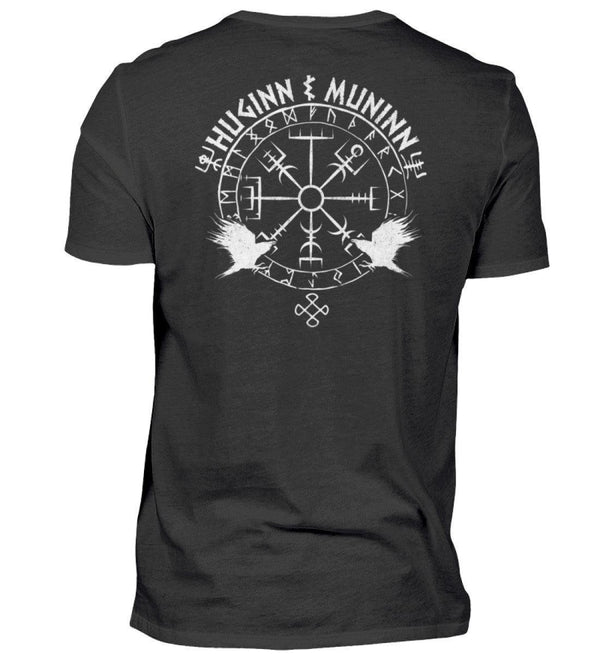 Odins Raben Wikinger Premiumshirt T-Shirt – Huginn und Muninn – Wikinger Runenkreis Tee - Nordic Viking Wear