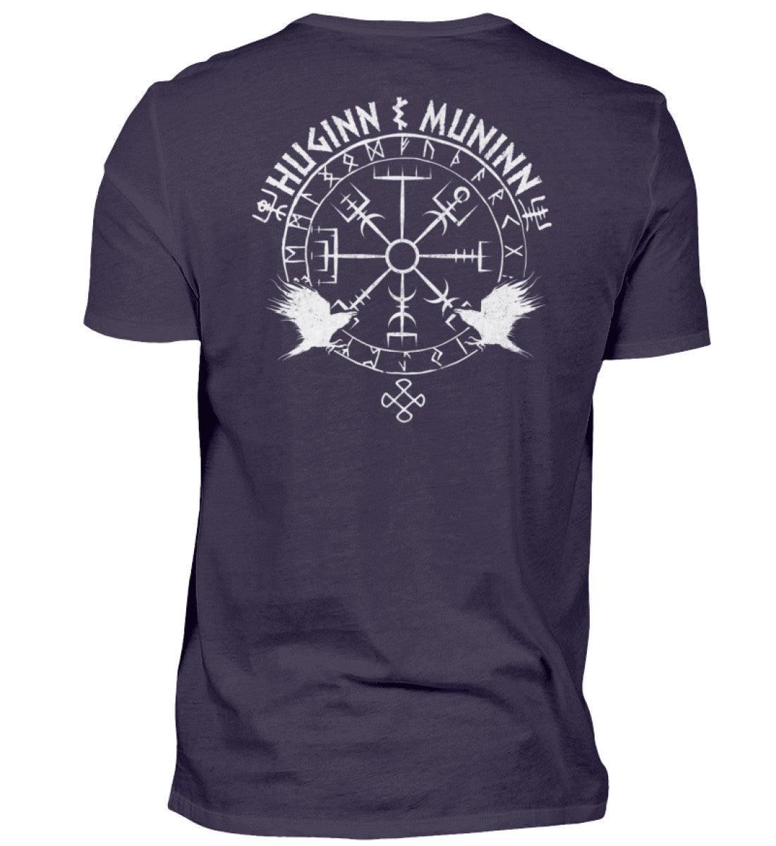 Odins Raben Wikinger Premiumshirt T-Shirt – Huginn und Muninn – Wikinger Runenkreis Tee - Nordic Viking Wear