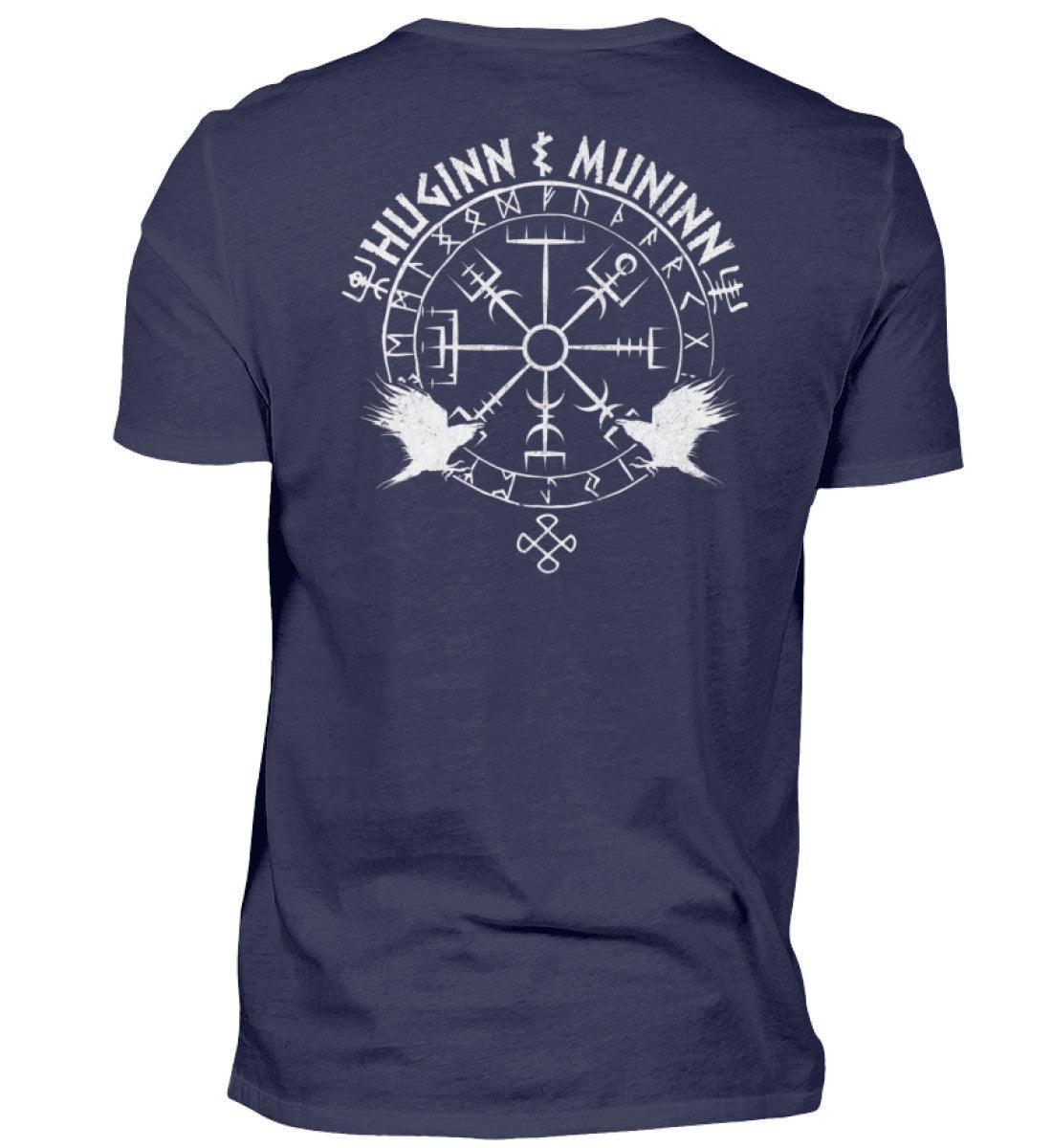 Odins Raben Wikinger Premiumshirt T-Shirt – Huginn und Muninn – Wikinger Runenkreis Tee - Nordic Viking Wear