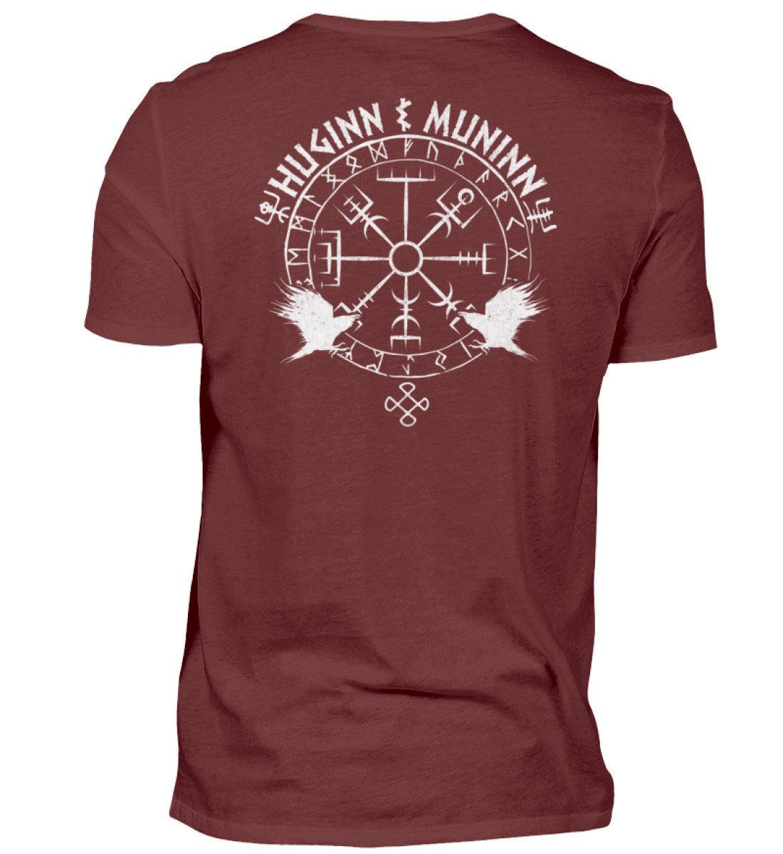 Odins Raben Wikinger Premiumshirt T-Shirt – Huginn und Muninn – Wikinger Runenkreis Tee - Nordic Viking Wear