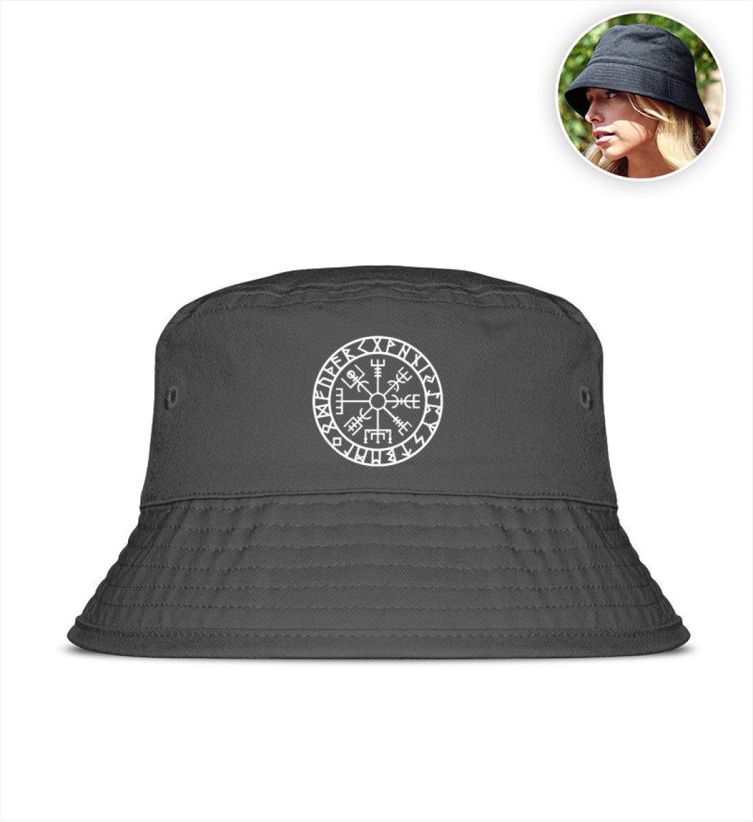 Wikinger Organic Bucket Hat mit Vegvisir – Navigiere mit Stil und Nachhaltigkeit - Nordic Viking Wear