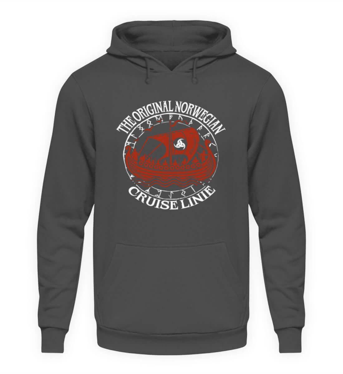 "Nordische Legenden: 'Original Norwegian Cruise' Wikinger Kapuzenpullover Hoodie– Segel die Mythen" - Nordic Viking Wear