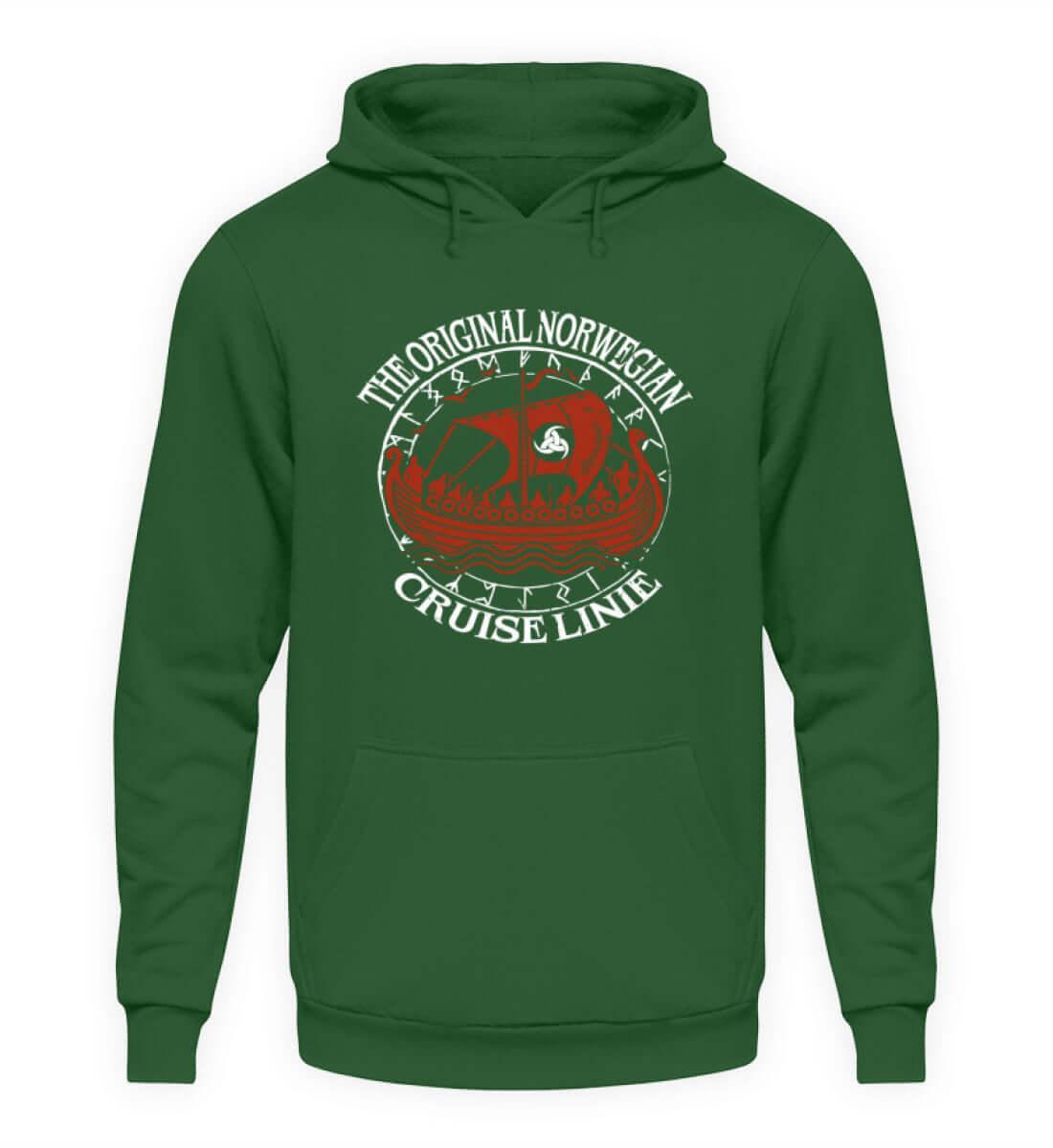 "Nordische Legenden: 'Original Norwegian Cruise' Wikinger Kapuzenpullover Hoodie– Segel die Mythen" - Nordic Viking Wear