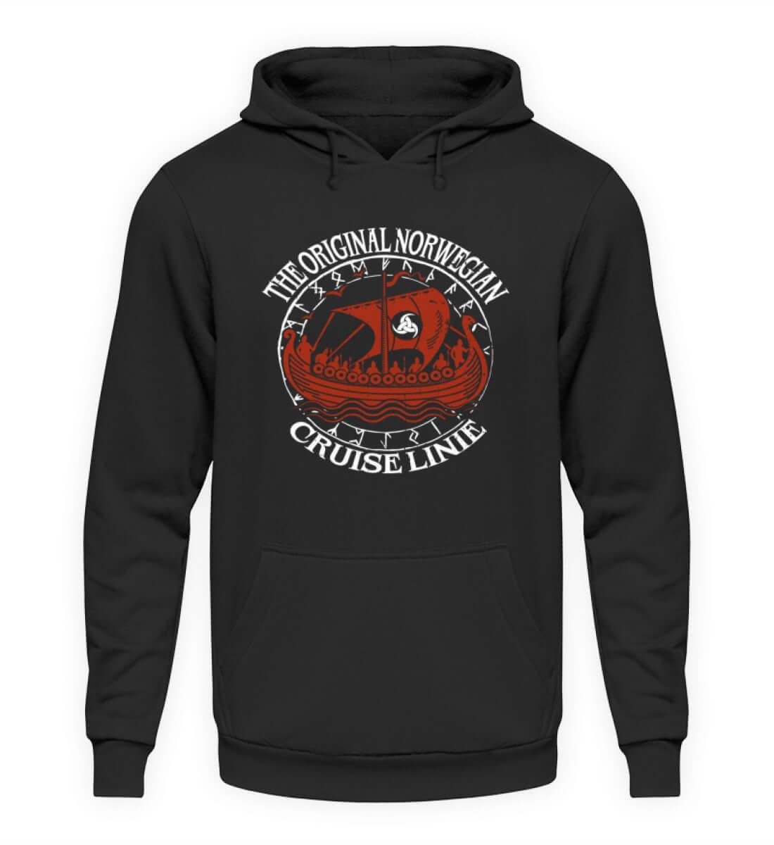 "Nordische Legenden: 'Original Norwegian Cruise' Wikinger Kapuzenpullover Hoodie– Segel die Mythen" - Nordic Viking Wear