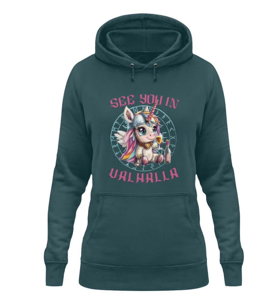Schildmaiden Unicorn See You in Valhalla Hoodie - Damen Hoodie - Nordic Viking Wear