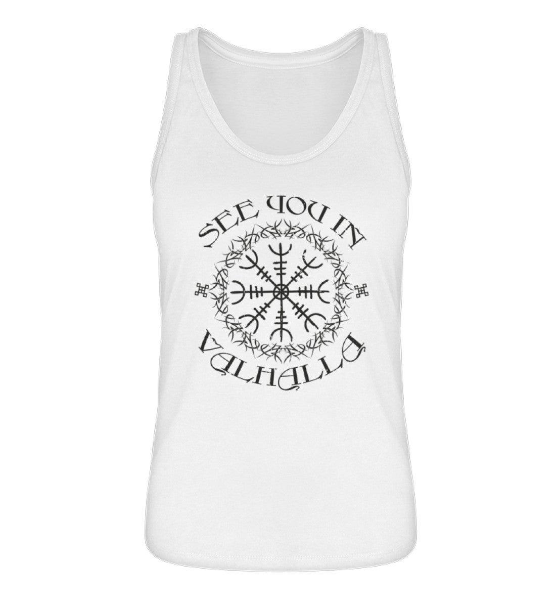 See You In Valhalla Helm Of Awe - Schildmaiden-Tanktop Weiß - Nordic Viking Wear