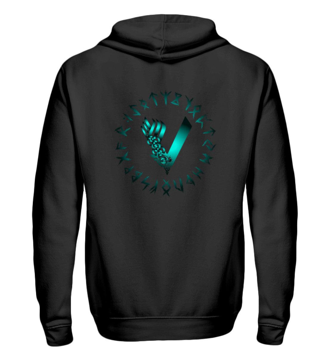 ⚔ Wikinger Zipp-Hoodie mit Runen Symbol – Mystische Kraft des Nordens 🛡 - Nordic Viking Wear
