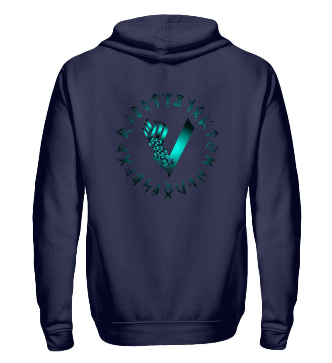 ⚔ Wikinger Zipp-Hoodie mit Runen Symbol – Mystische Kraft des Nordens 🛡 - Nordic Viking Wear