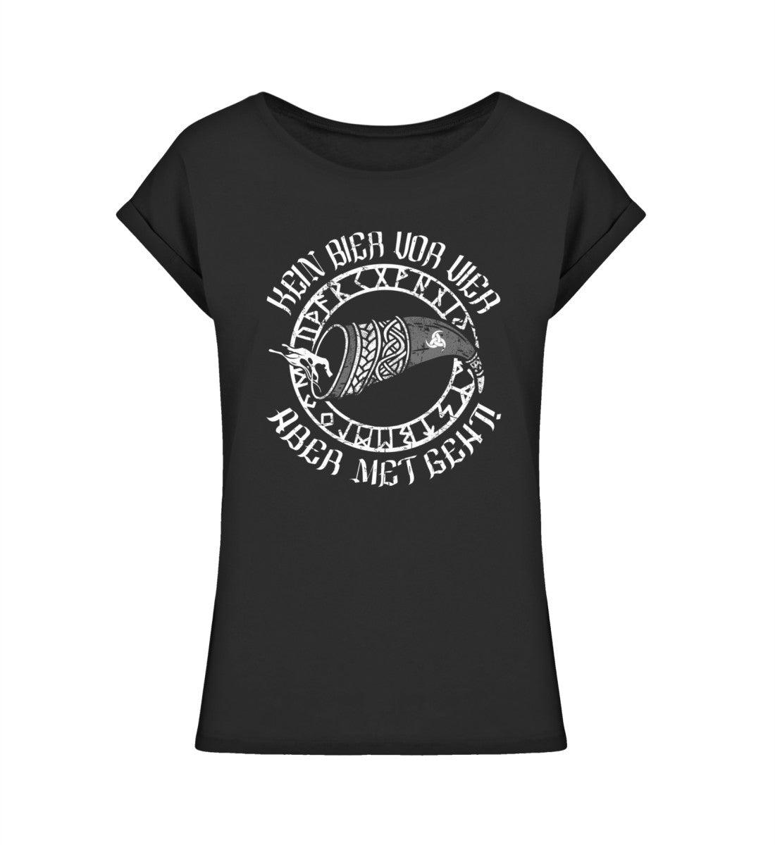 Schildmaiden Extendet Shirt – „Kein Bier vor Vier, aber Met geht“-Design - Nordic Viking Wear