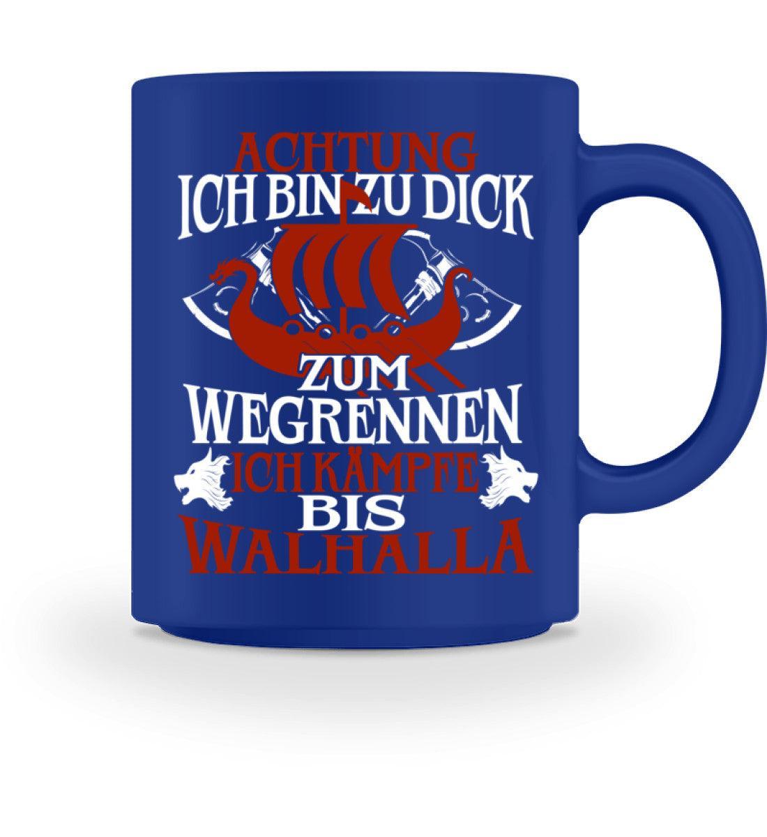 Viking-Inspirierte Kaffeetasse - "Achtung! Ich Kämpfe bis Walhalla" Design - Ideal für Skandinavien-Enthusiasten - Nordic Viking Wear