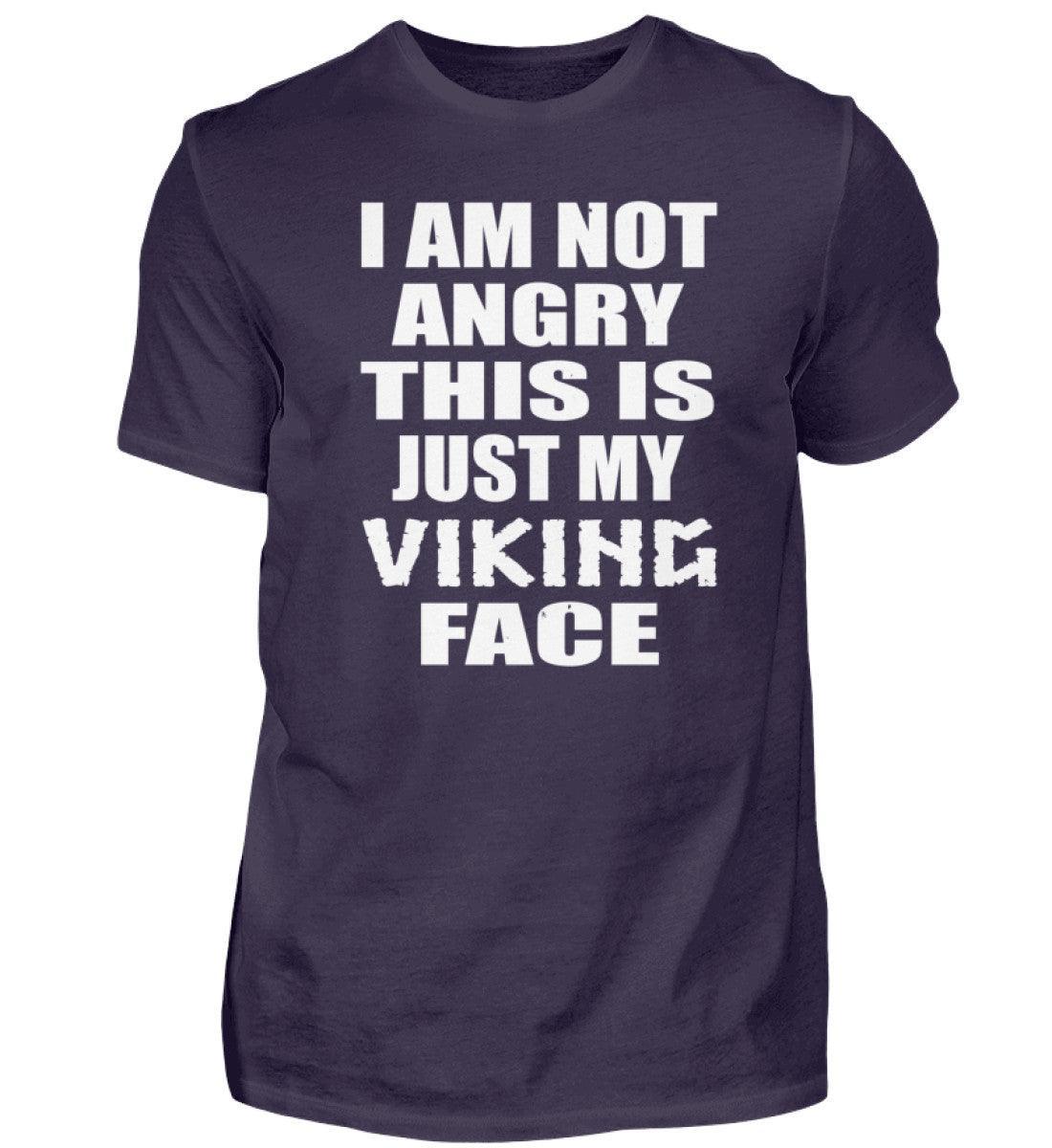 Wikinger Premiumshirt - 'Nicht wütend, nur mein Wikinger-Gesicht' - Lustiges Statement-Shirt - Nordic Viking Wear