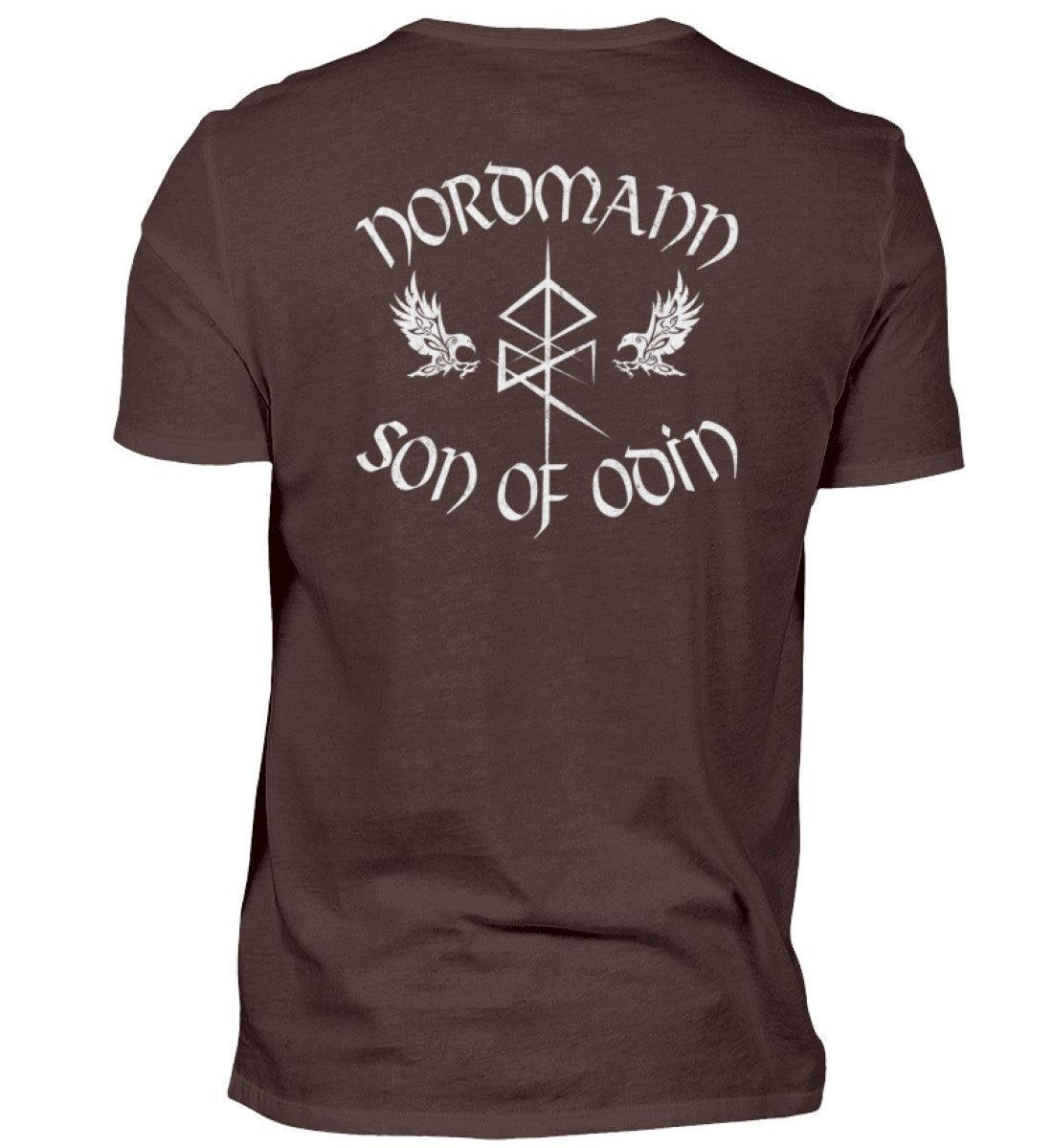 Wikinger Backprint Premiumshirt 'Nordmann - Son of Odin' – Ehre und Stolz der nordischen Krieger - Nordic Viking Wear