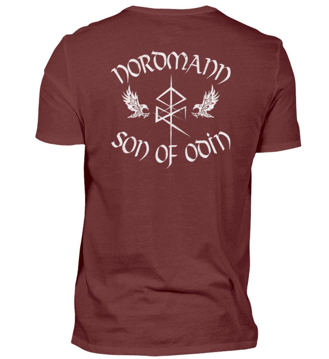 Wikinger Backprint Premiumshirt 'Nordmann - Son of Odin' – Ehre und Stolz der nordischen Krieger - Nordic Viking Wear
