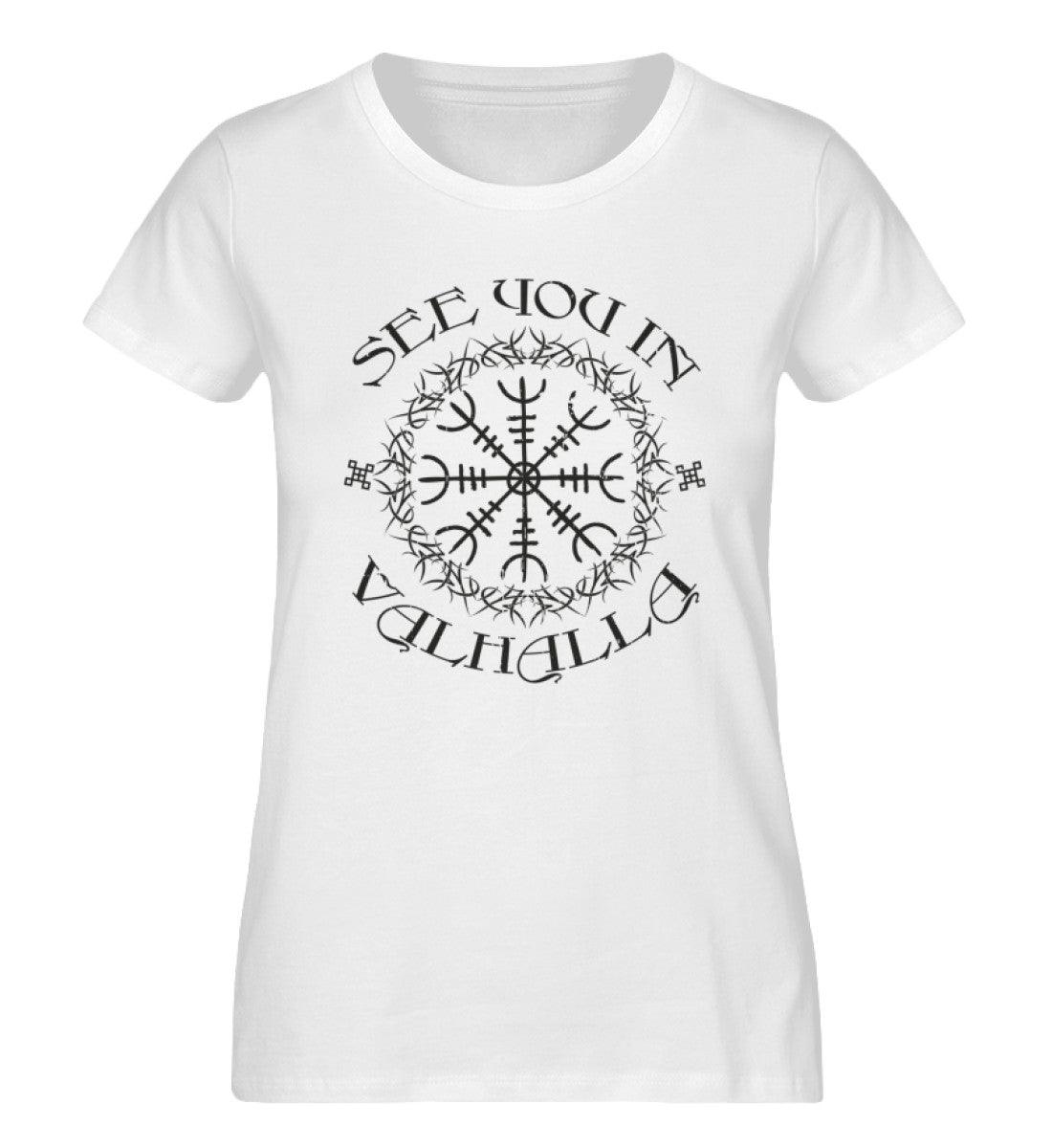 Schildmaiden Expresser „See You in Valhalla – Wikinger T-Shirt mit Vegvisir Design“ - Nordic Viking Wear