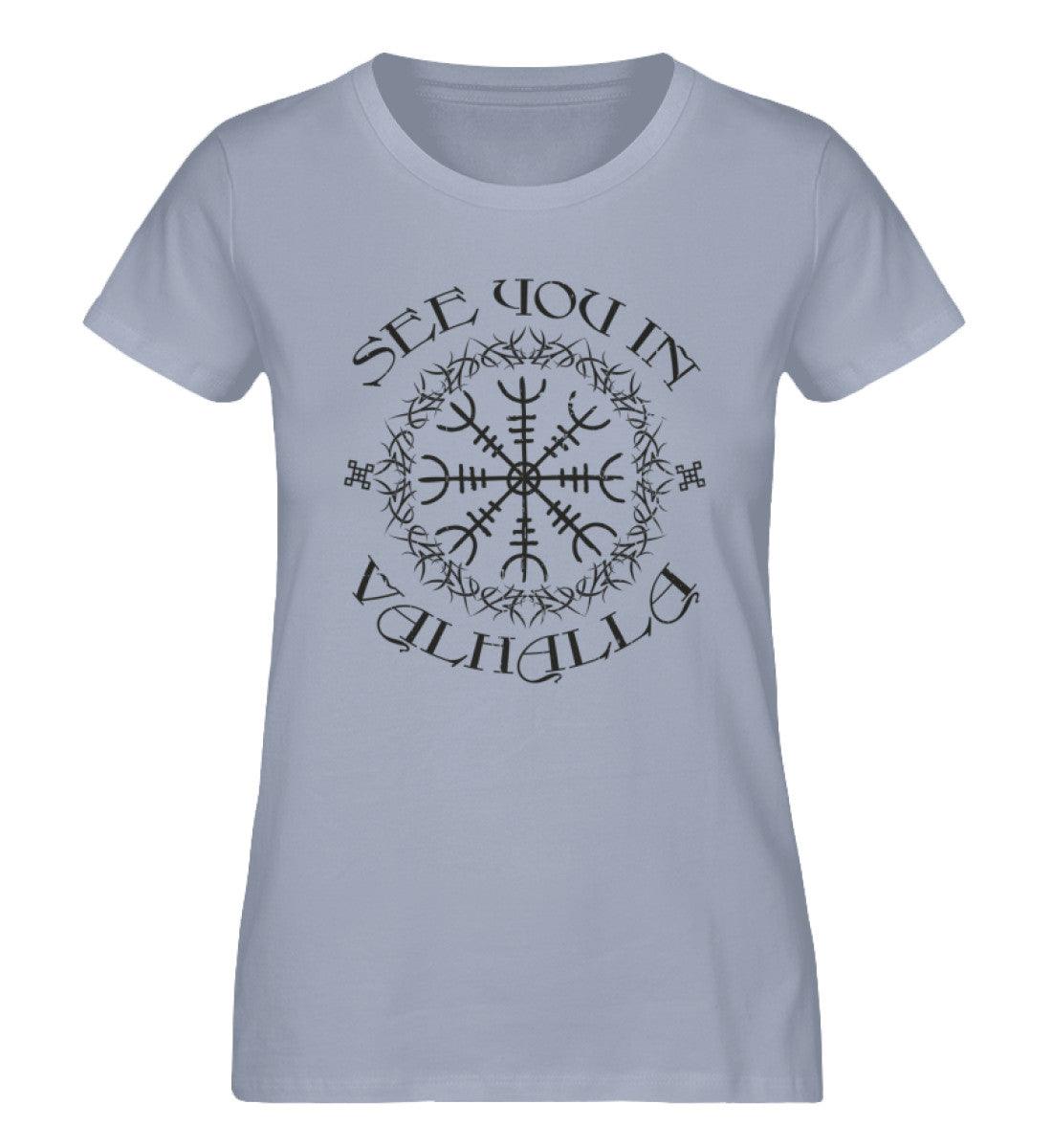 Schildmaiden Expresser „See You in Valhalla – Wikinger T-Shirt mit Vegvisir Design“ - Nordic Viking Wear
