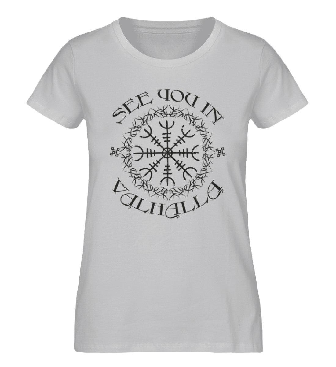 Schildmaiden Expresser „See You in Valhalla – Wikinger T-Shirt mit Vegvisir Design“ - Nordic Viking Wear