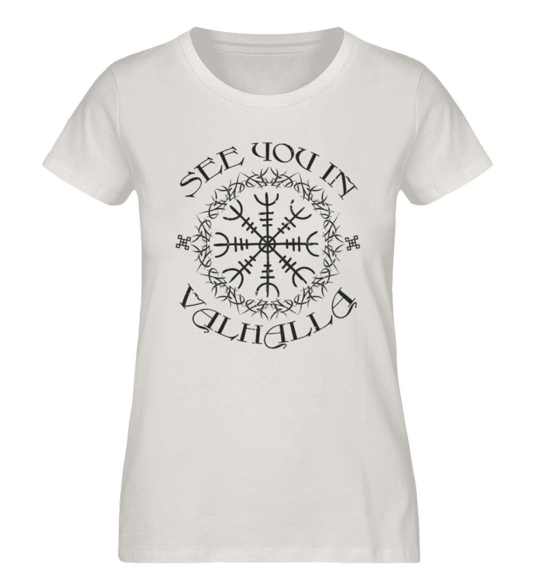 Schildmaiden Expresser „See You in Valhalla – Wikinger T-Shirt mit Vegvisir Design“ - Nordic Viking Wear