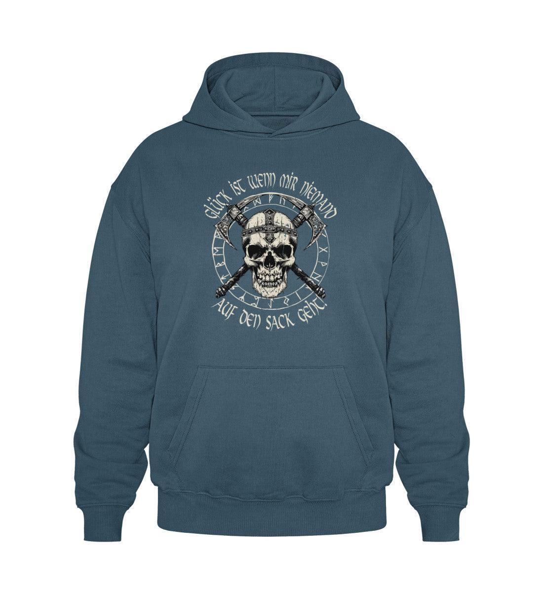 Lustiger Wikinger Heavy Vintage Hoodie - "Glück ist, wenn mir niemand auf den Sack geht! - Nordic Viking Wear