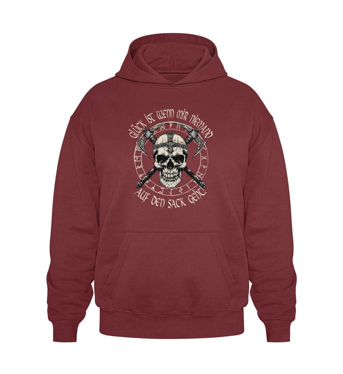 Lustiger Wikinger Heavy Vintage Hoodie - "Glück ist, wenn mir niemand auf den Sack geht! - Nordic Viking Wear