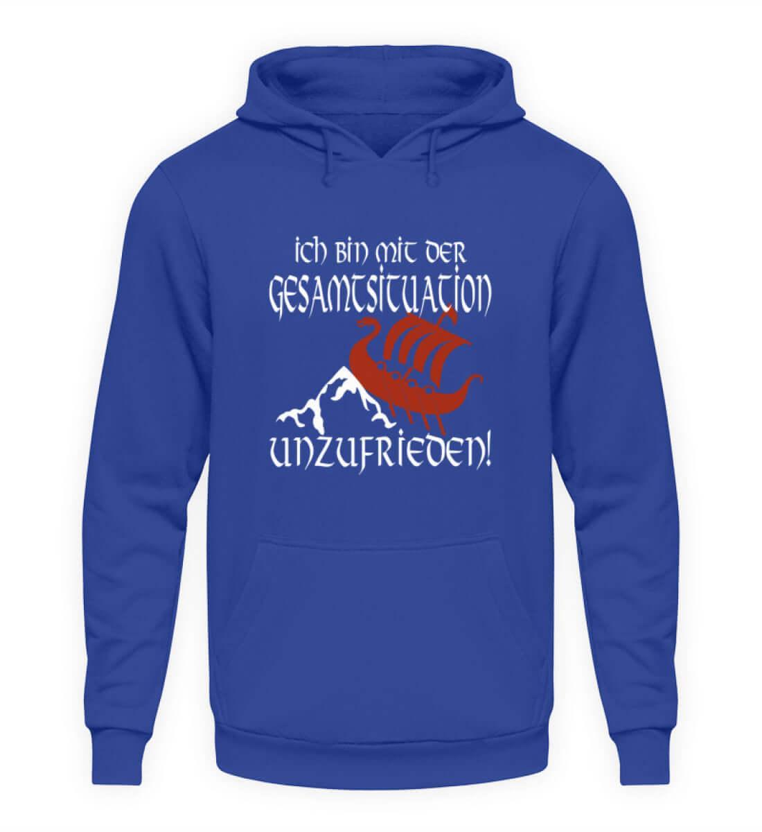 Lustiger Wikinger Hoodie 'Unzufrieden' – Humorvoll auf Kollisionskurs - Nordic Viking Wear