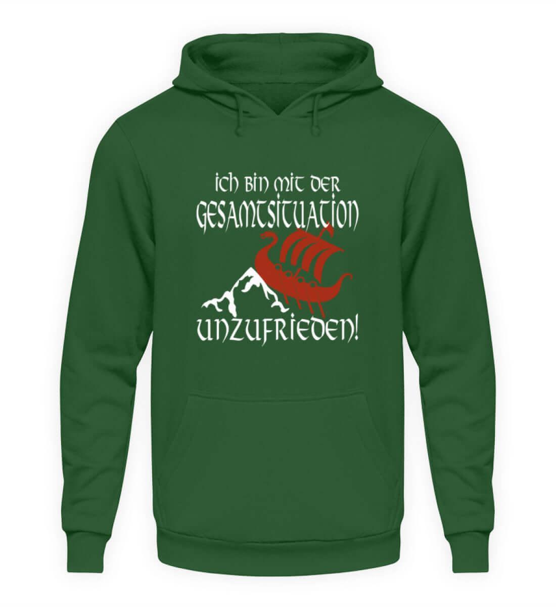 Lustiger Wikinger Hoodie 'Unzufrieden' – Humorvoll auf Kollisionskurs - Nordic Viking Wear